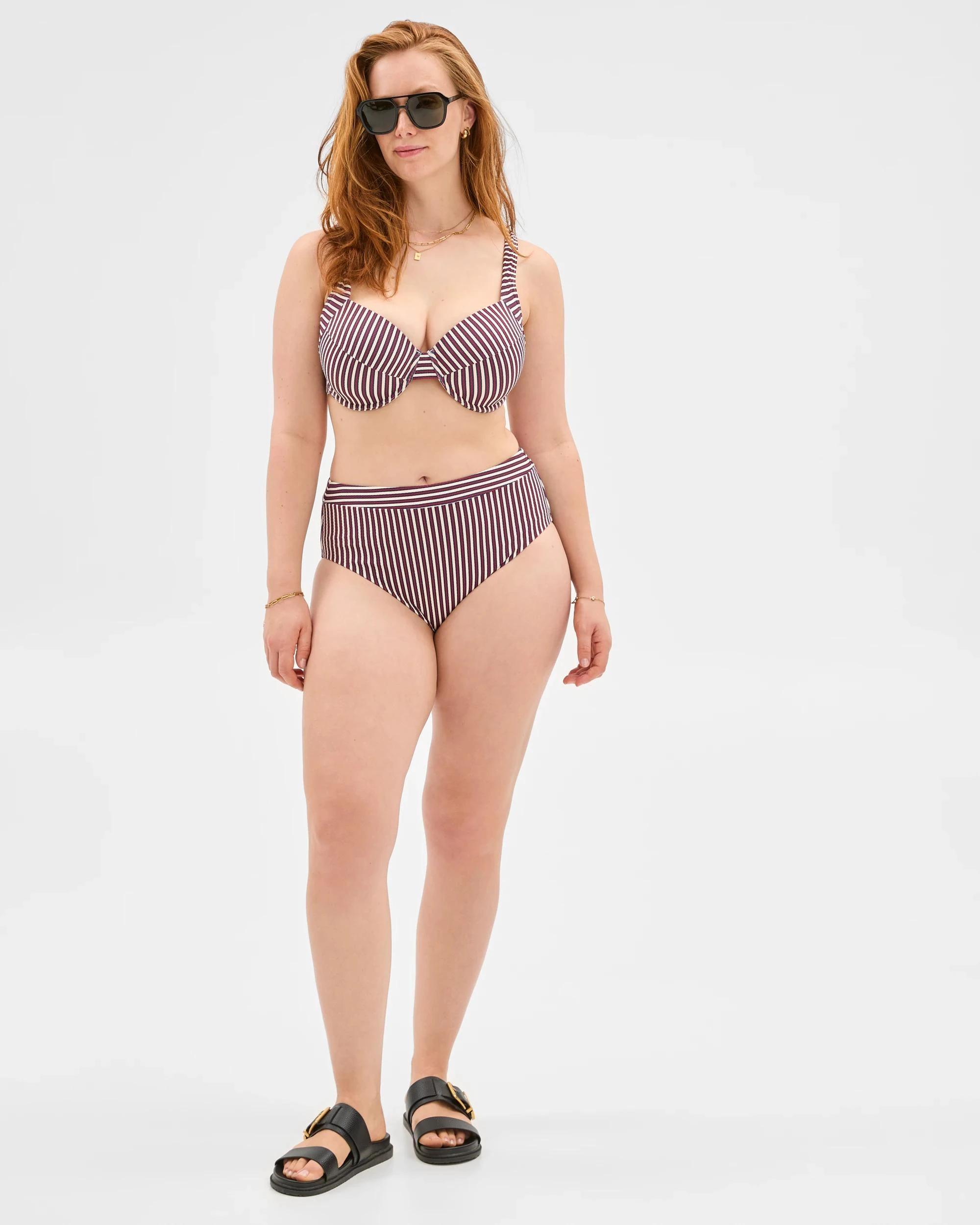 9 Target Balconette Honeycomb Underwire Bikini Top - Shape Your Body NAVY/RED STRIPE, 9 of 10