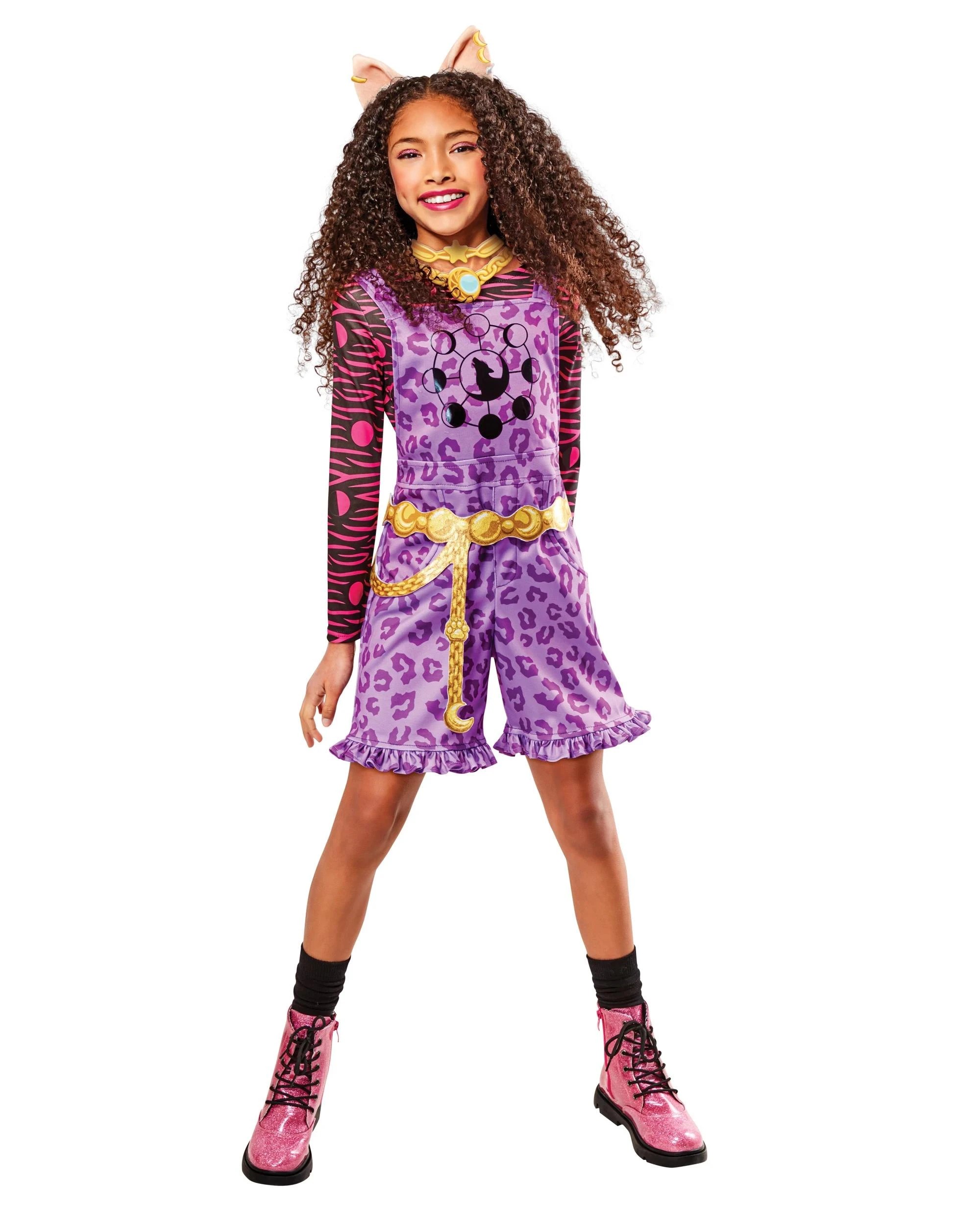 1 Monster High Clawdeen Wolf Deluxe Kids Costume Size 6-8yrs - Purple, 1 of 4