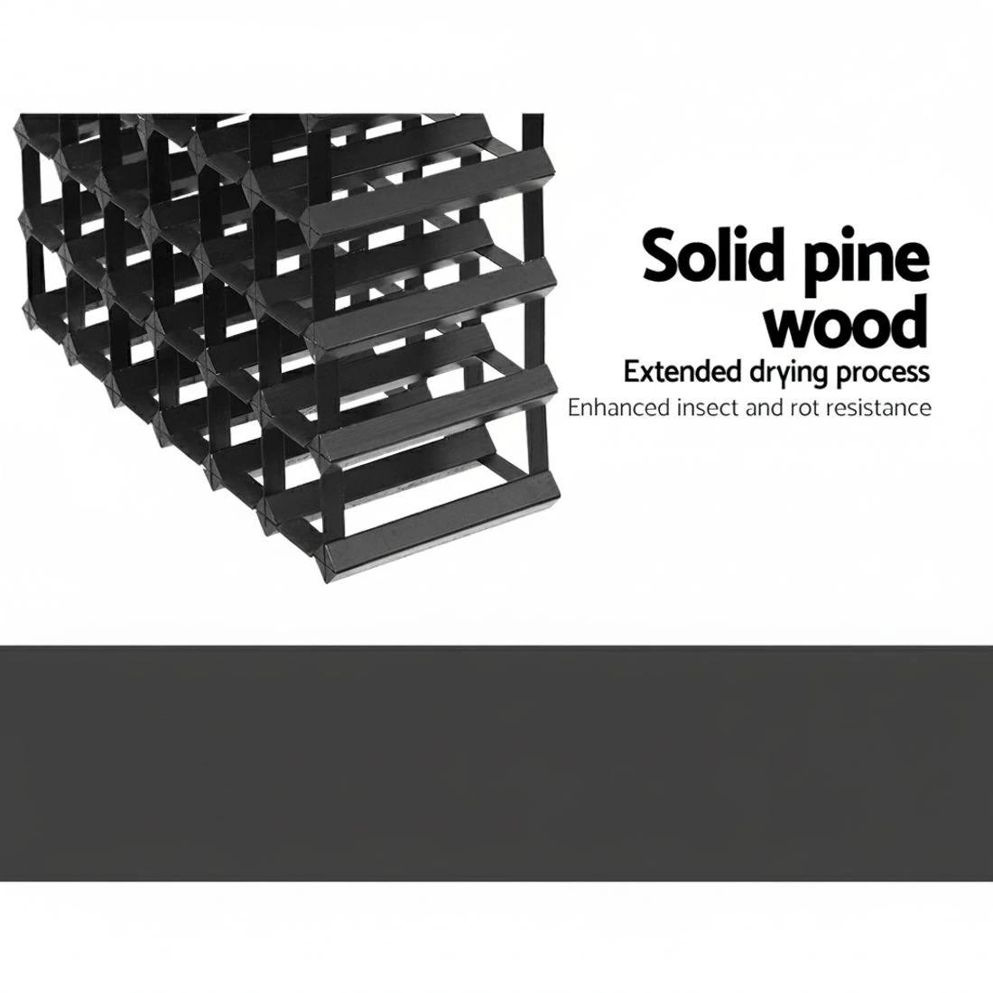 4 Artiss Wine Rack 42 Bottle - Black, 4 of 5