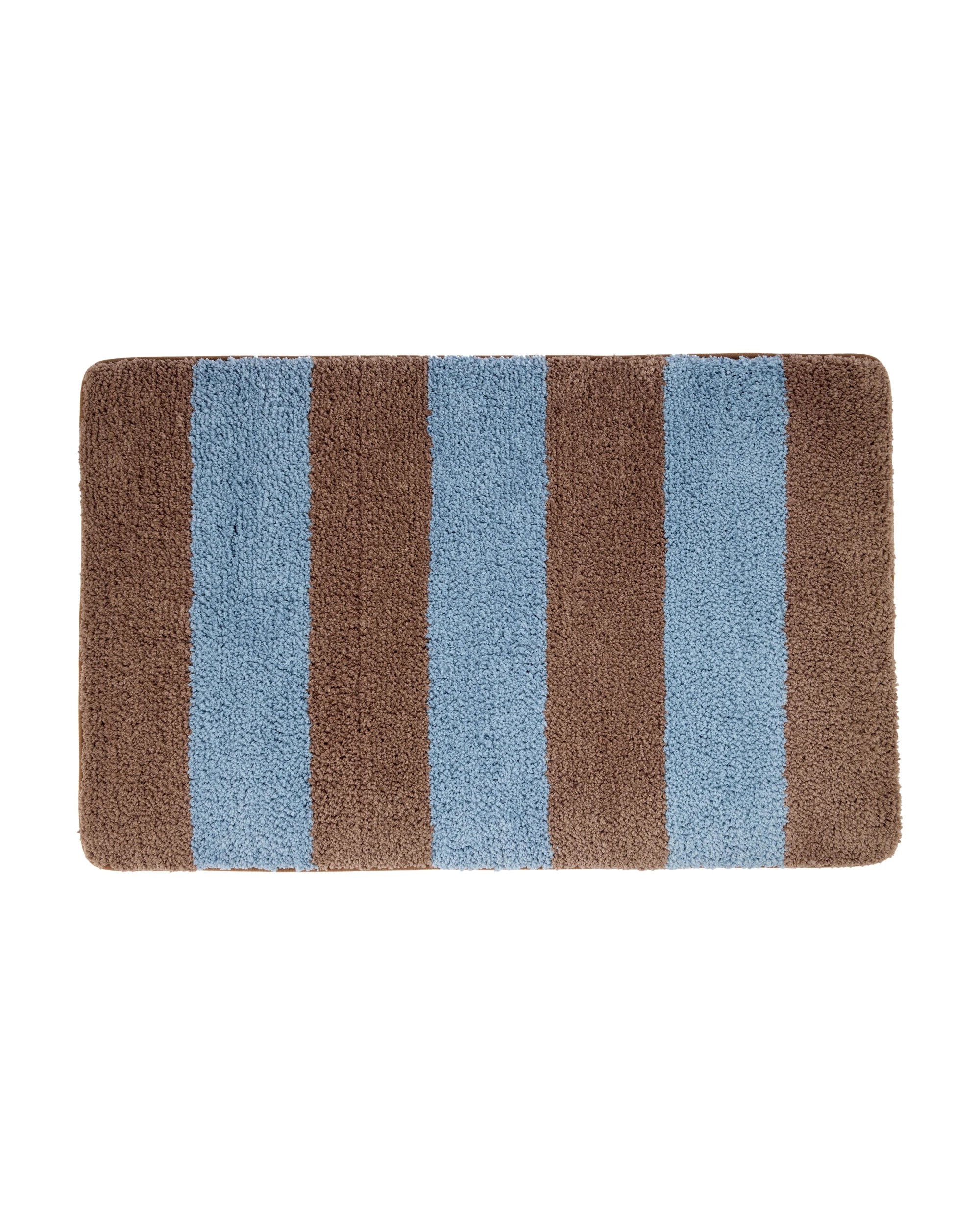 1 Memory Foam Bath Mat - Brown Stripe, 1 of 5