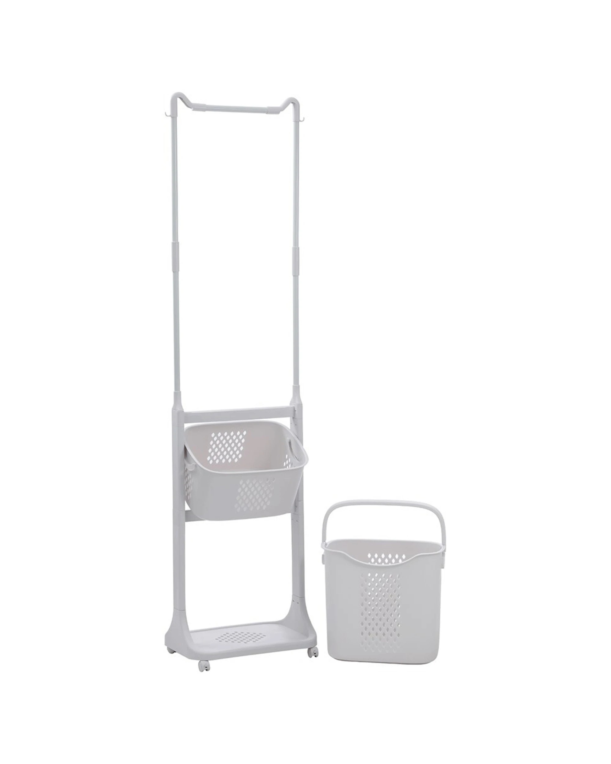 4 Boxsweden Hudson Multi-Tier Storage With Hanging Rack Wheels Durable 174cm - White, 4 of 5