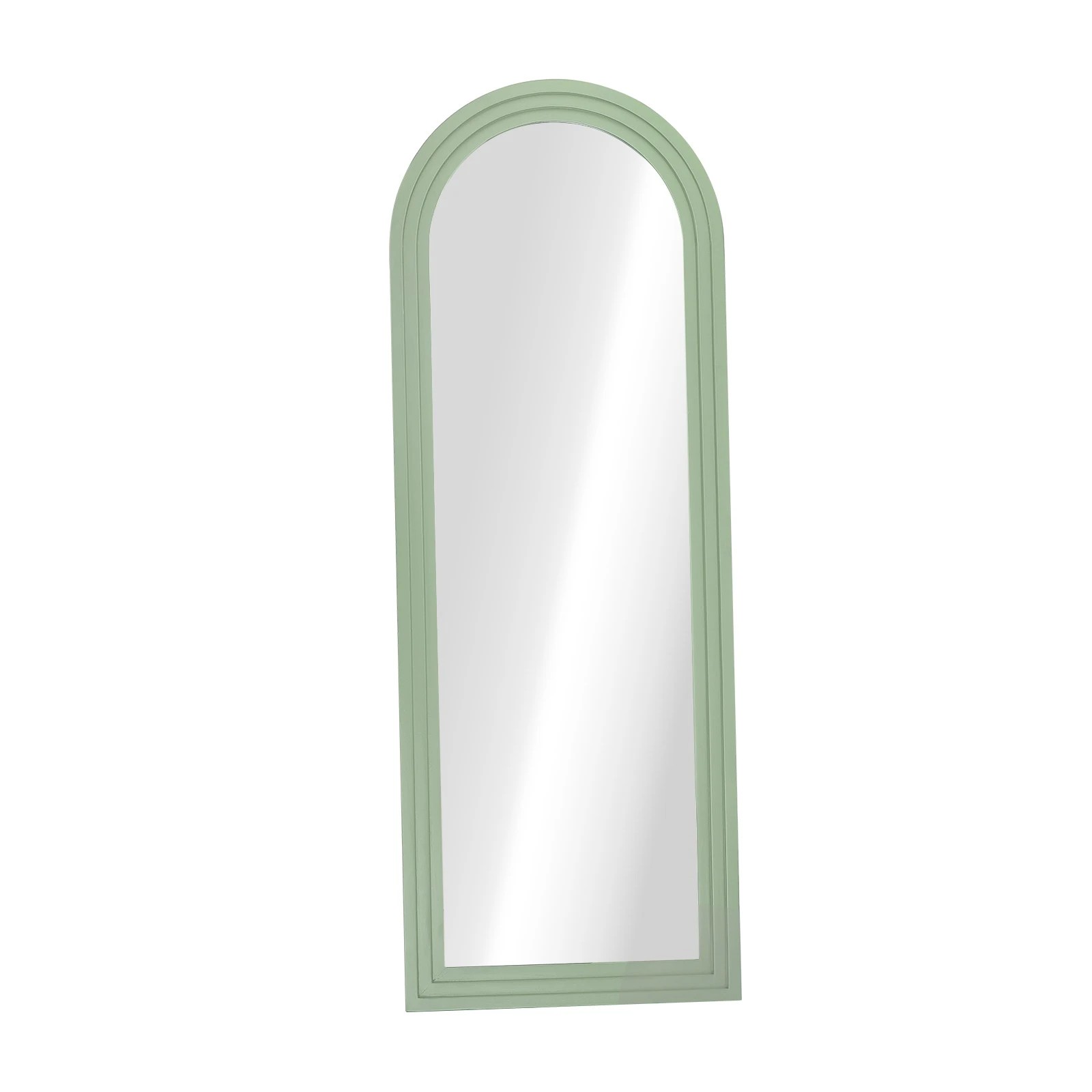 1 Oikiture Full Length Arch Mirror 165x60cm Wood Wall Mounted Home Decor - Green, 1 of 10