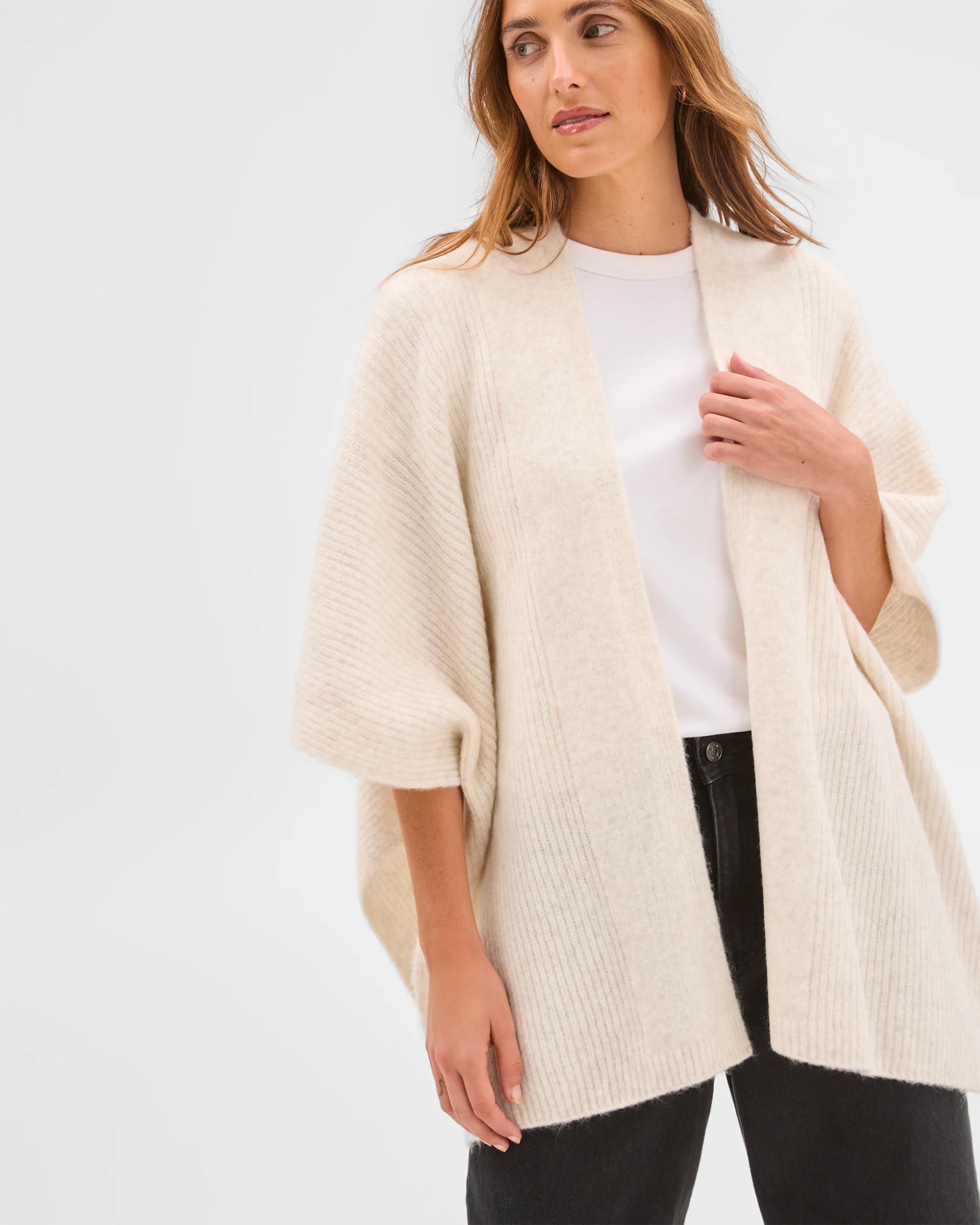 3 Target Woman Knitted Poncho CREAM MARLE, 3 of 6