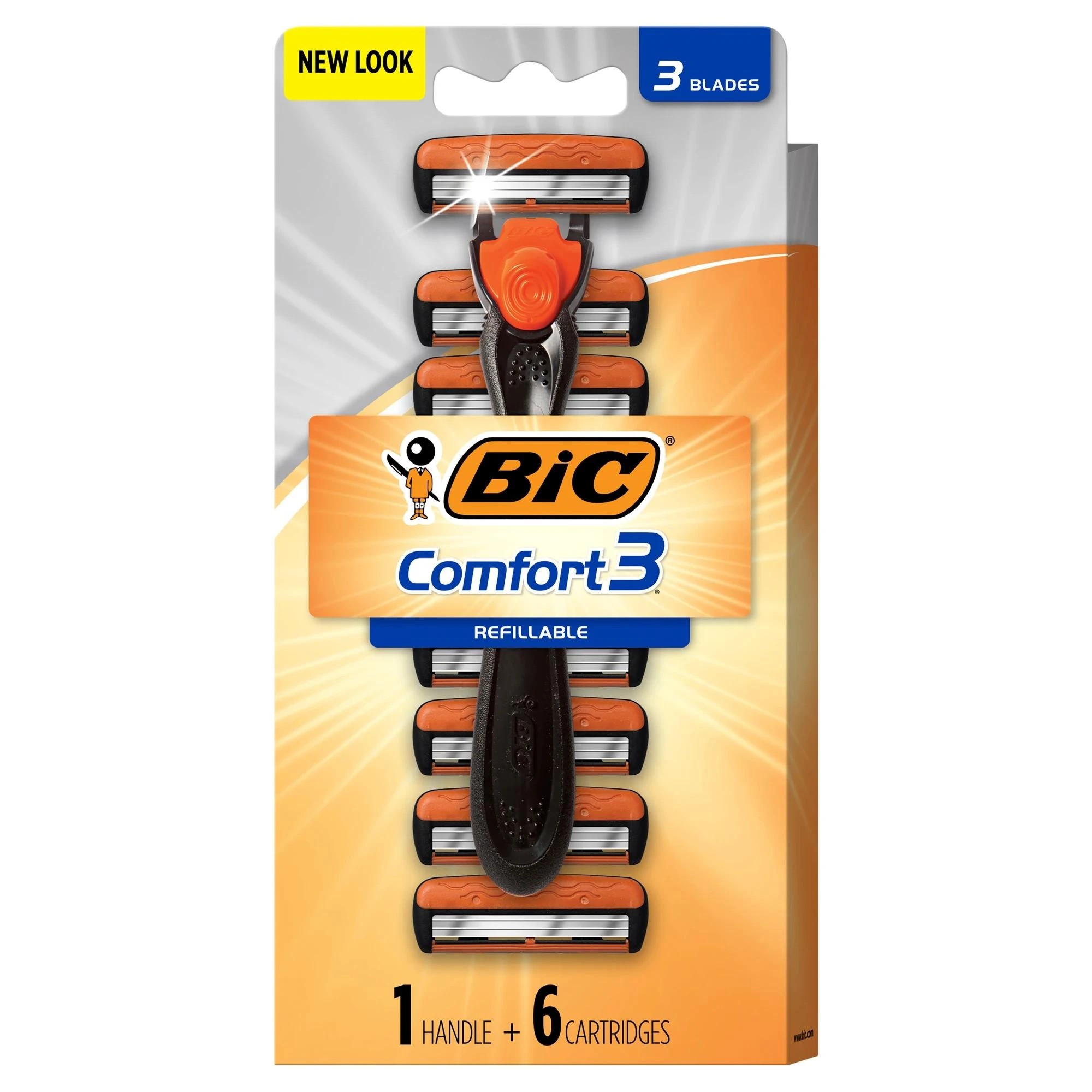 1 BIC Hybrid Advance Razor - Orange, 1 of 9