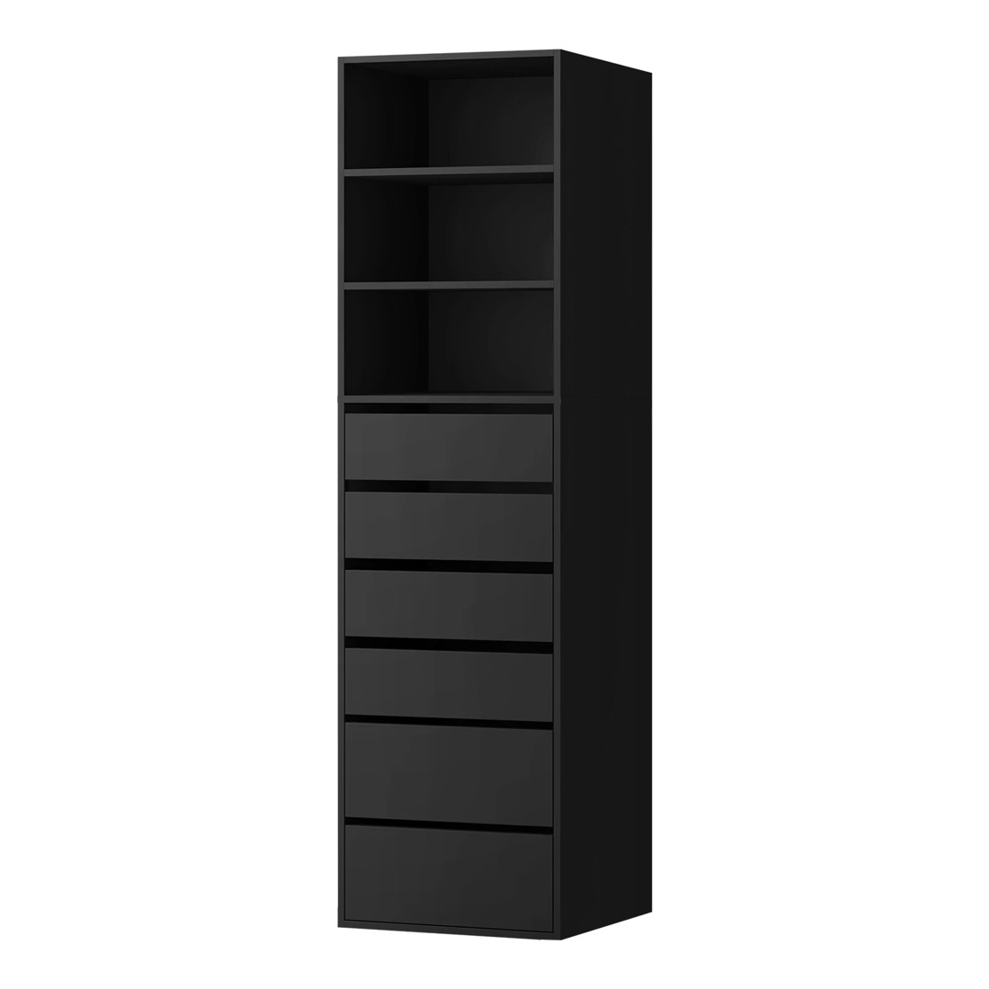 1 Oikiture Wardrobe Storage Cabinet Shelf Unit Clothes 3 Shelves 6 Drawers
 - Black, 1 of 10