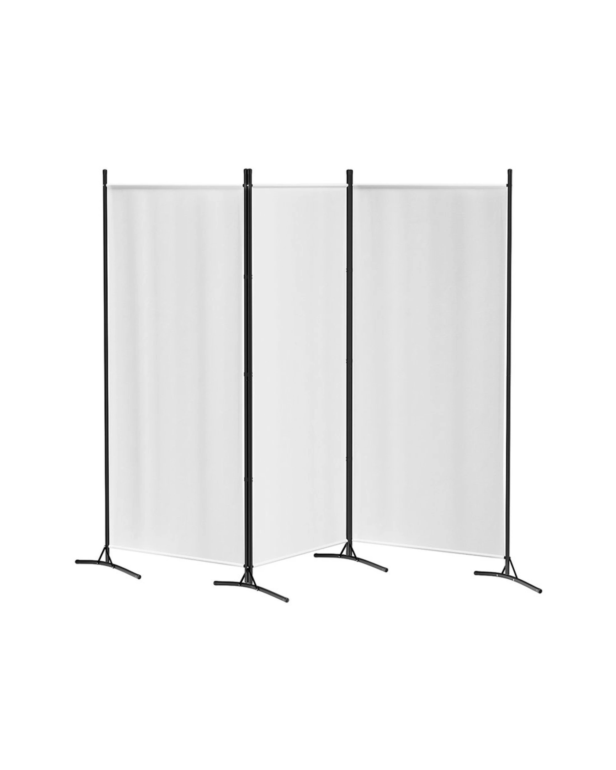 1 Artiss 3 Panel Room Divider Set of 2 Folding Privacy Screen Fabric Room Separator Partition - White, 1 of 7
