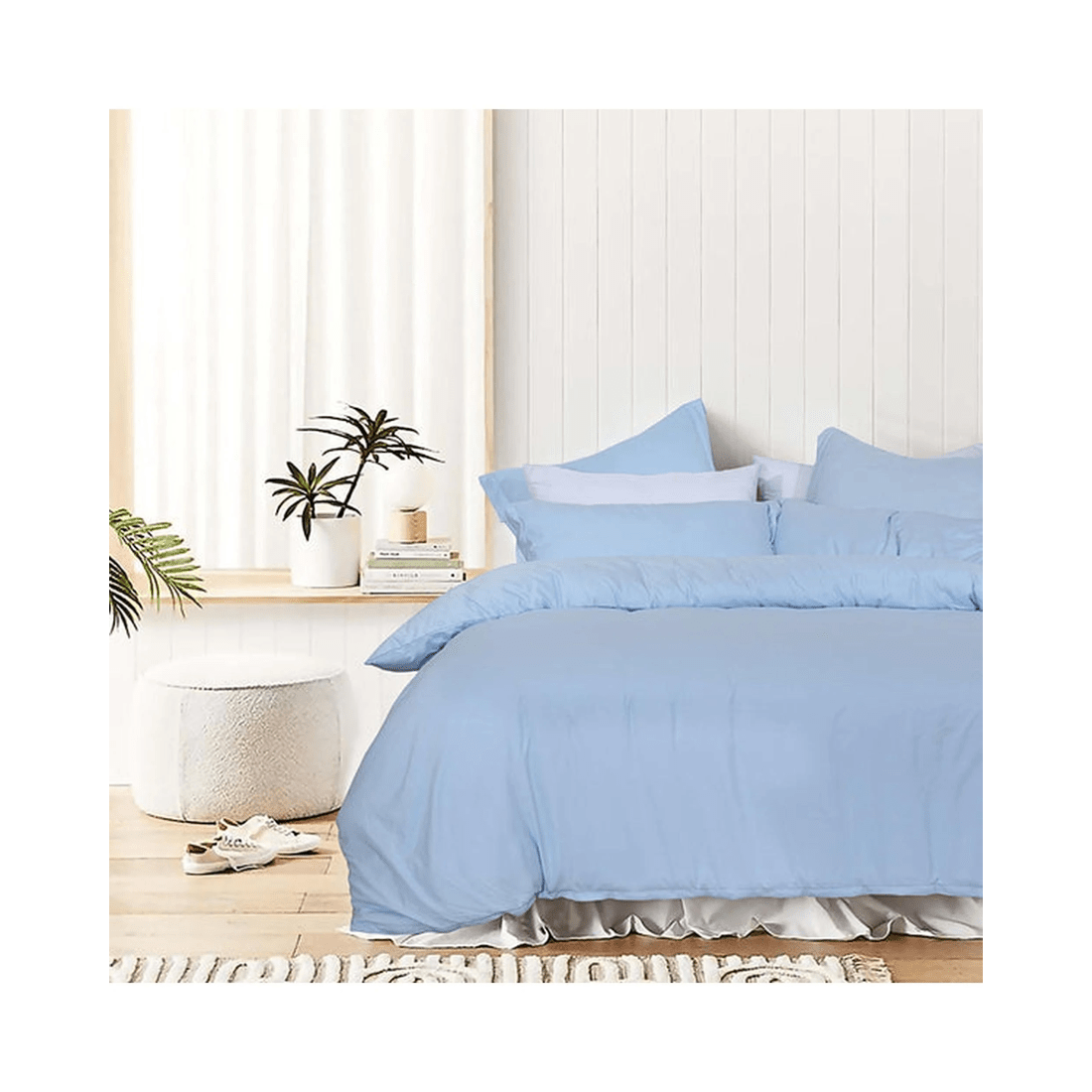 2 Amsons Double Quilt Cover Set, Double-Brushed Microfiber, Blue, with European Pillowcases
 - Double Bed
 - blue, 2 of 6