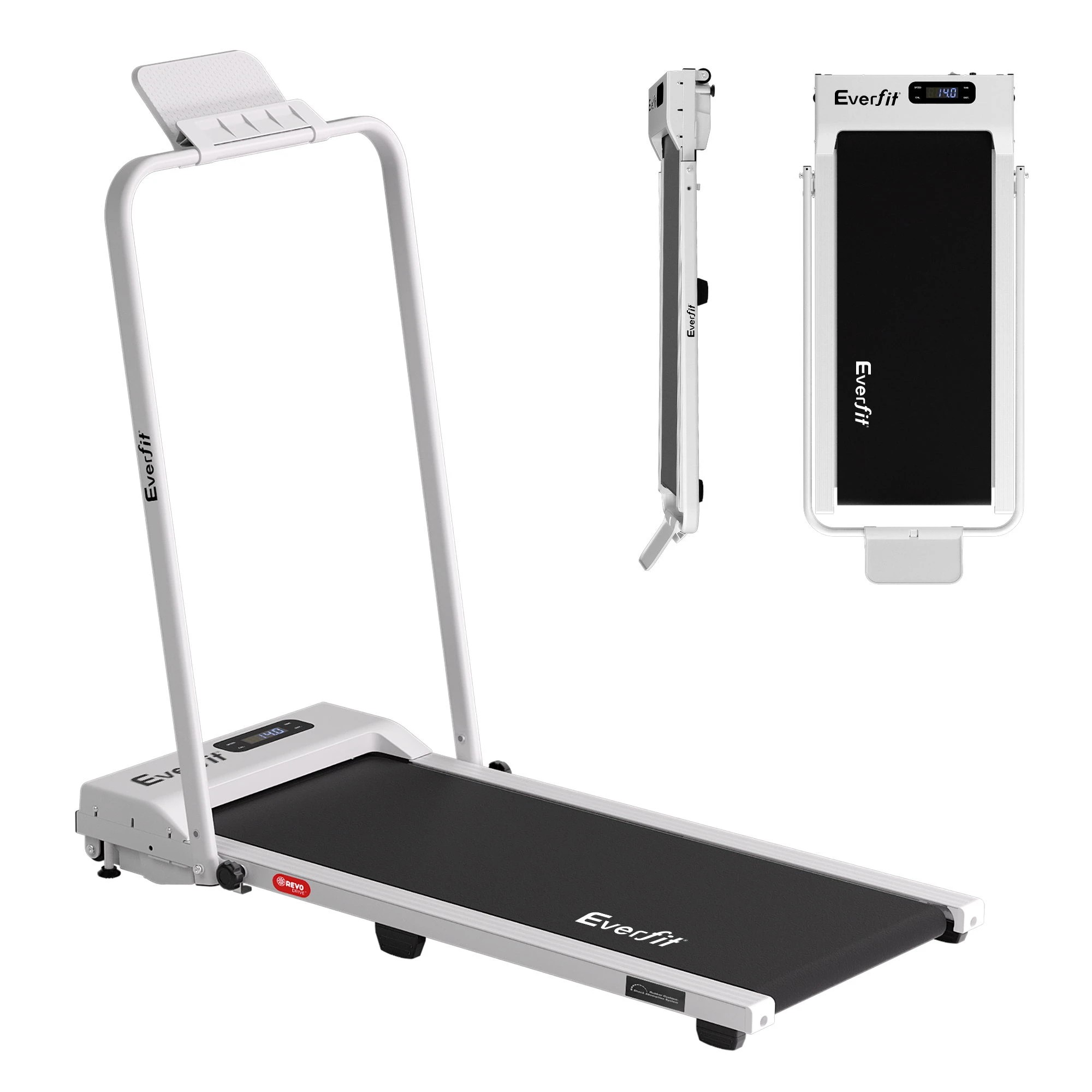 1 Everfit 3 in 1 Walking Pad Treadmill 12% Incline Foldable Under Desk Treadmills for Home Gym - White, 1 of 9