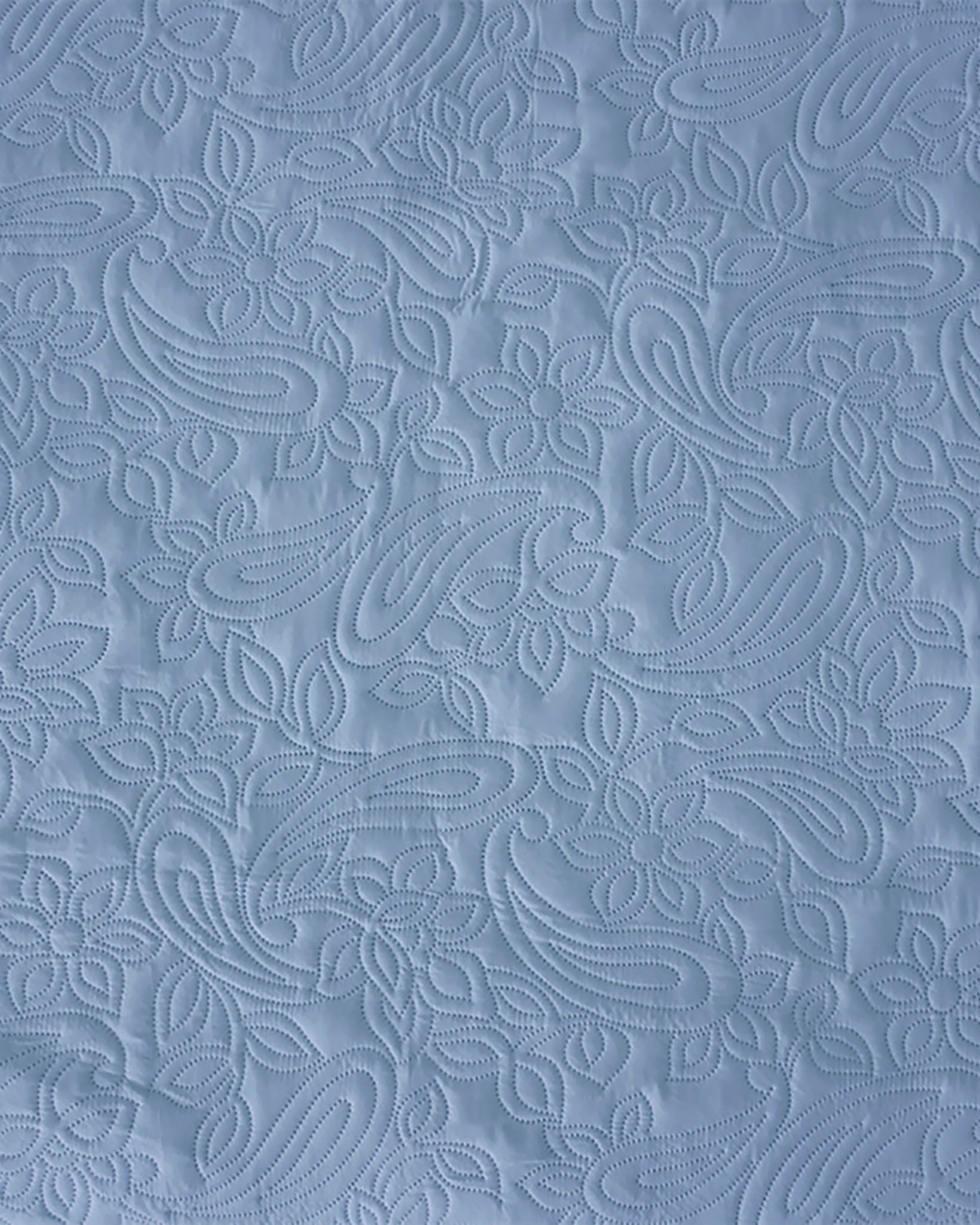 4 Bambury Paisley Embossed Microfibre Lightweight  Coverlet Set - Single/Double - Blue, 4 of 4