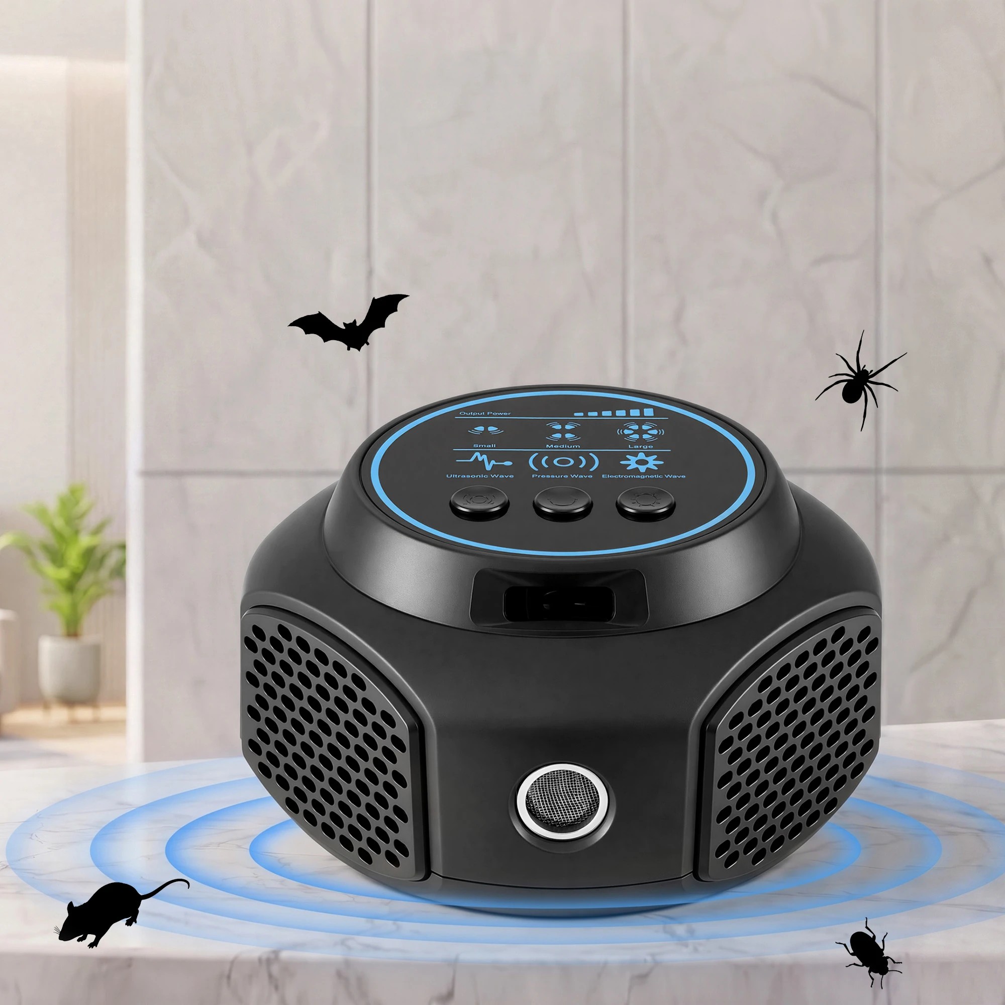 2 Gardeon Ultrasonic Rat Repeller 360 Degree 4 Modes Pest Repeller - Black, 2 of 7