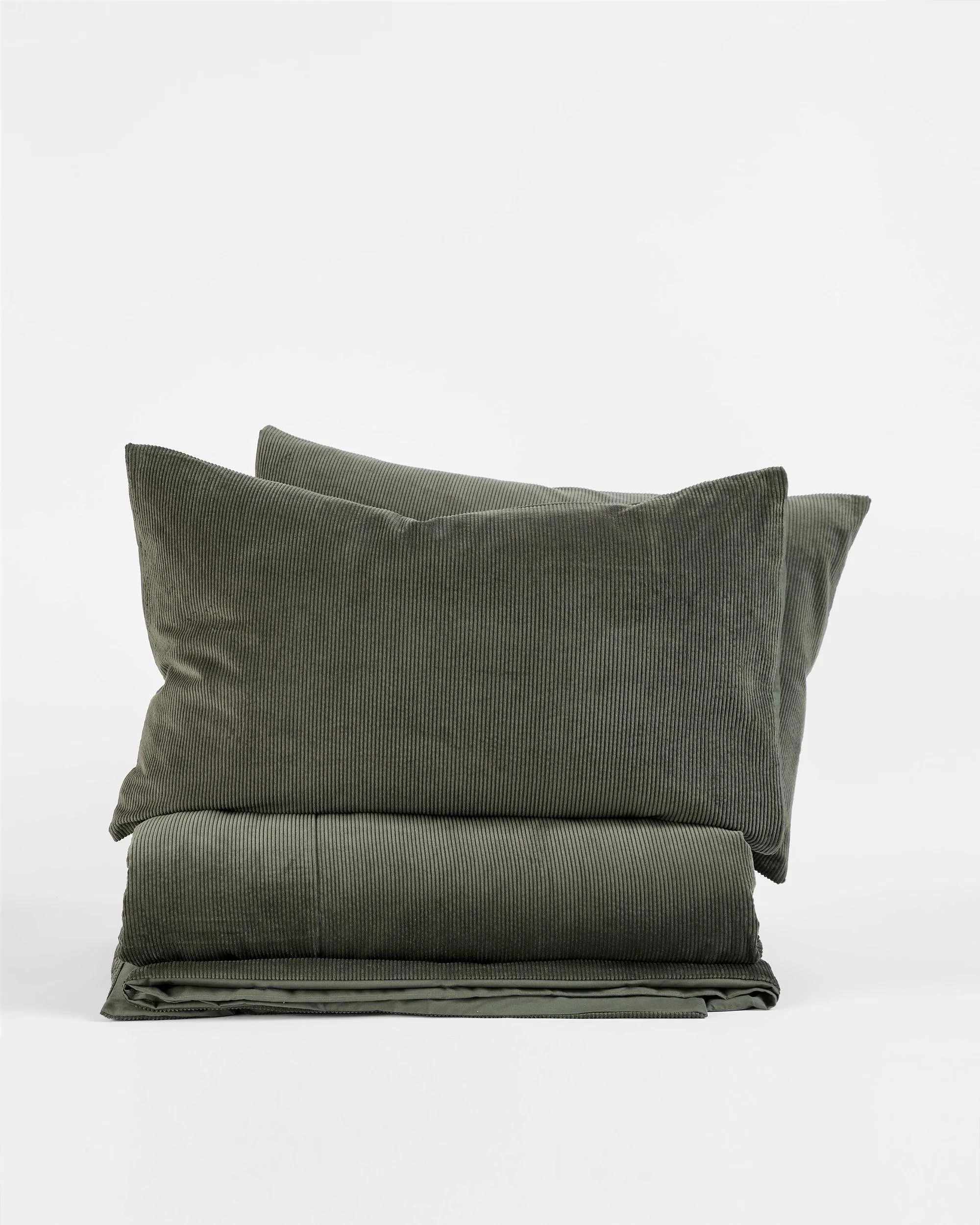 7 Target Zander Australian Cotton Corduroy Quilt Cover Set - Super King Bed - Green, 7 of 9