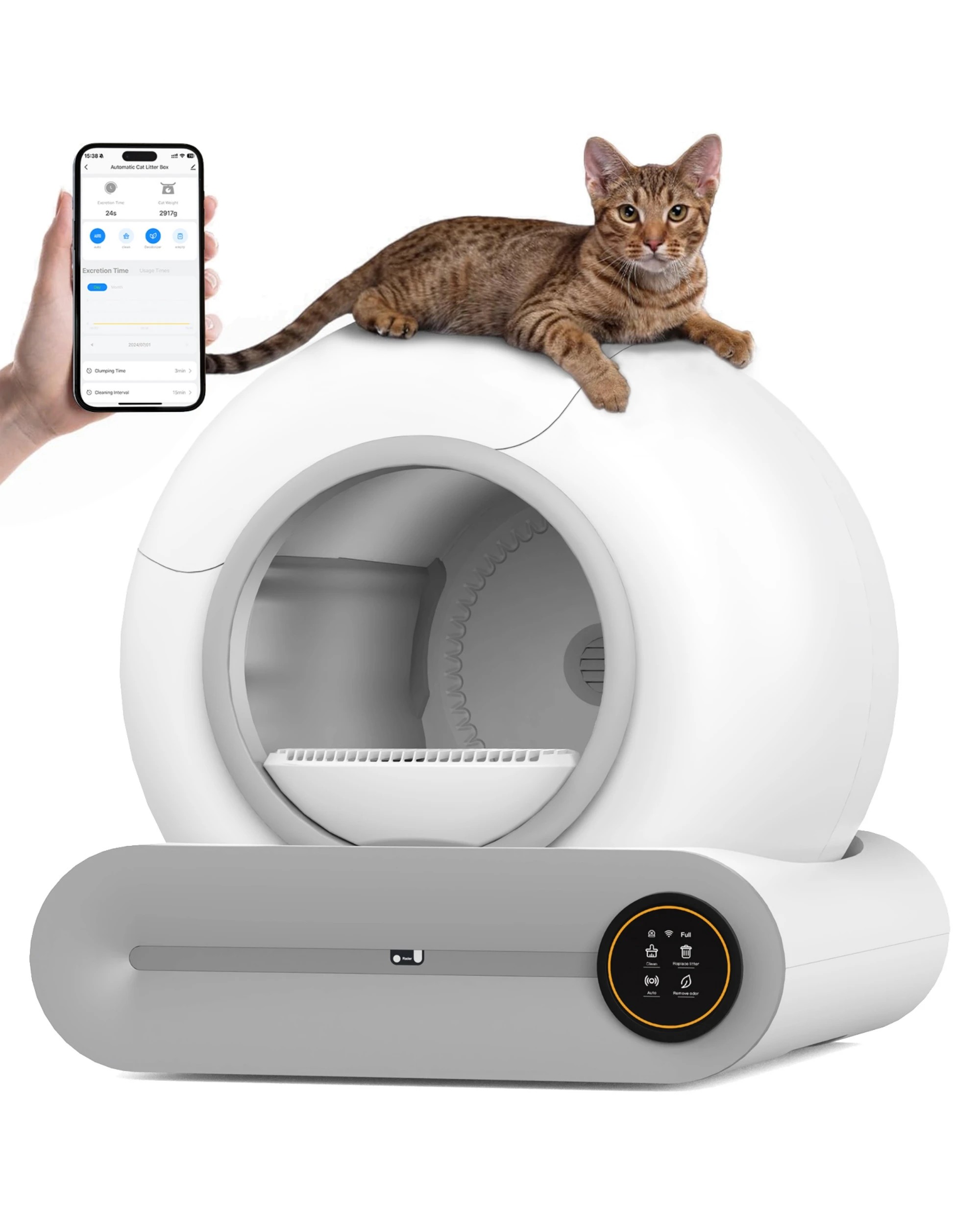 1 Advwin Automatic Cat Litter Box Self Cleaning Odor-removal, 1 of 8