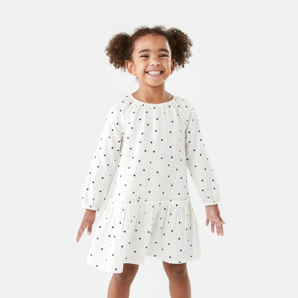 1 Long Sleeve Woven Dress Hearts, 1 of 9