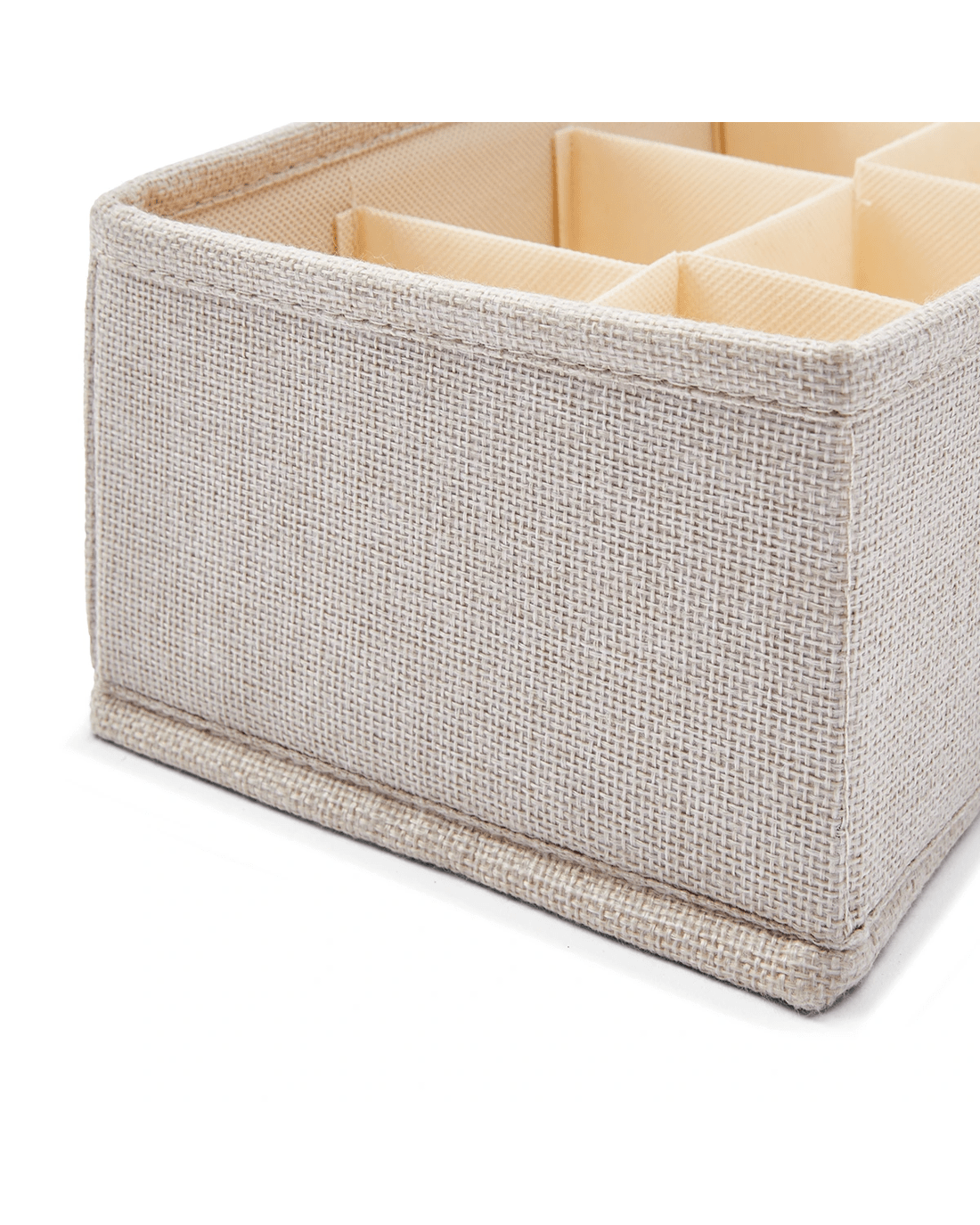 4 Linen Look Adjustable Drawer Organiser - Beige, 4 of 8
