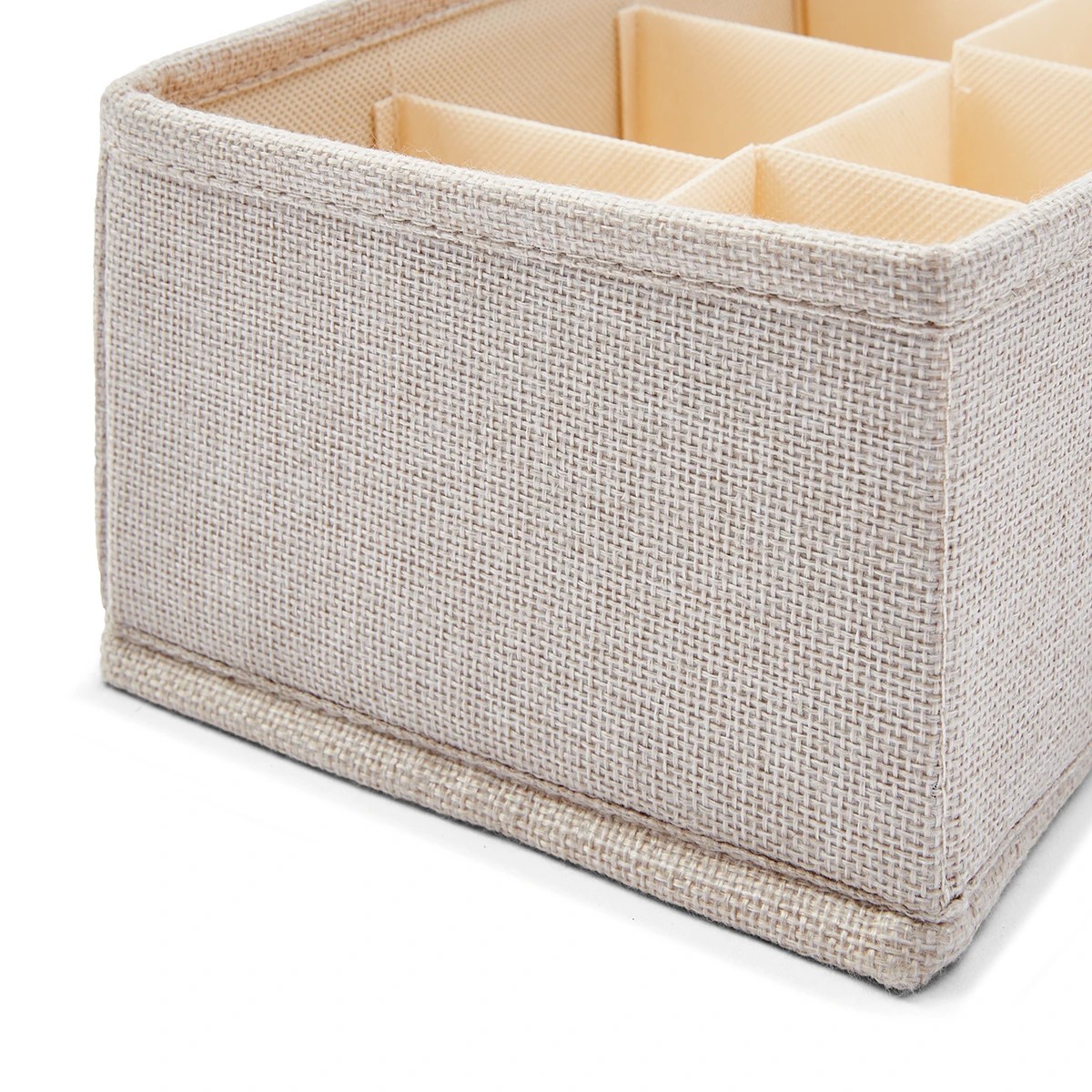 4 Linen Look Adjustable Drawer Organiser - Beige, 4 of 8