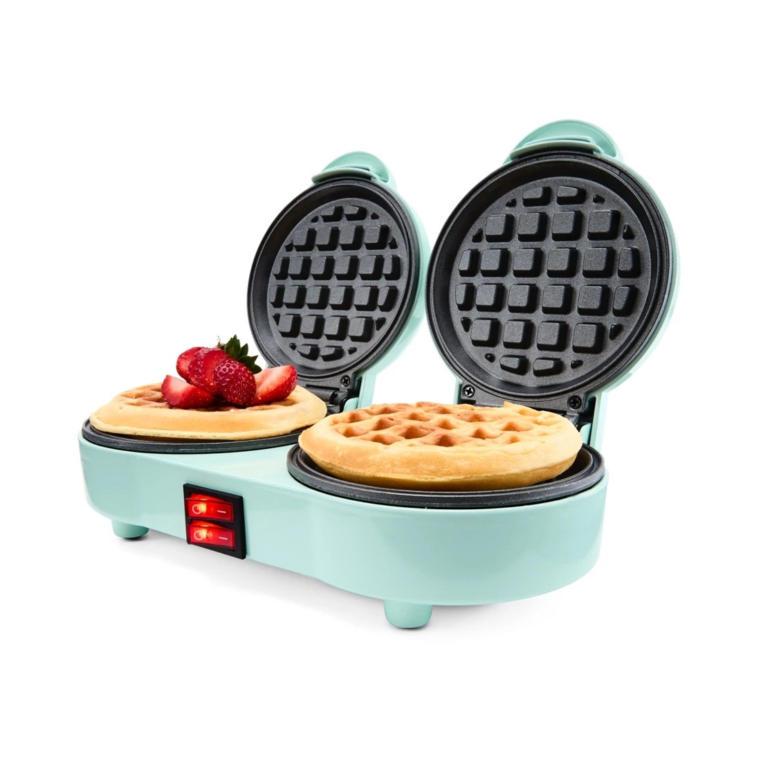 1 Double Waffle Maker - Green, 1 of 10