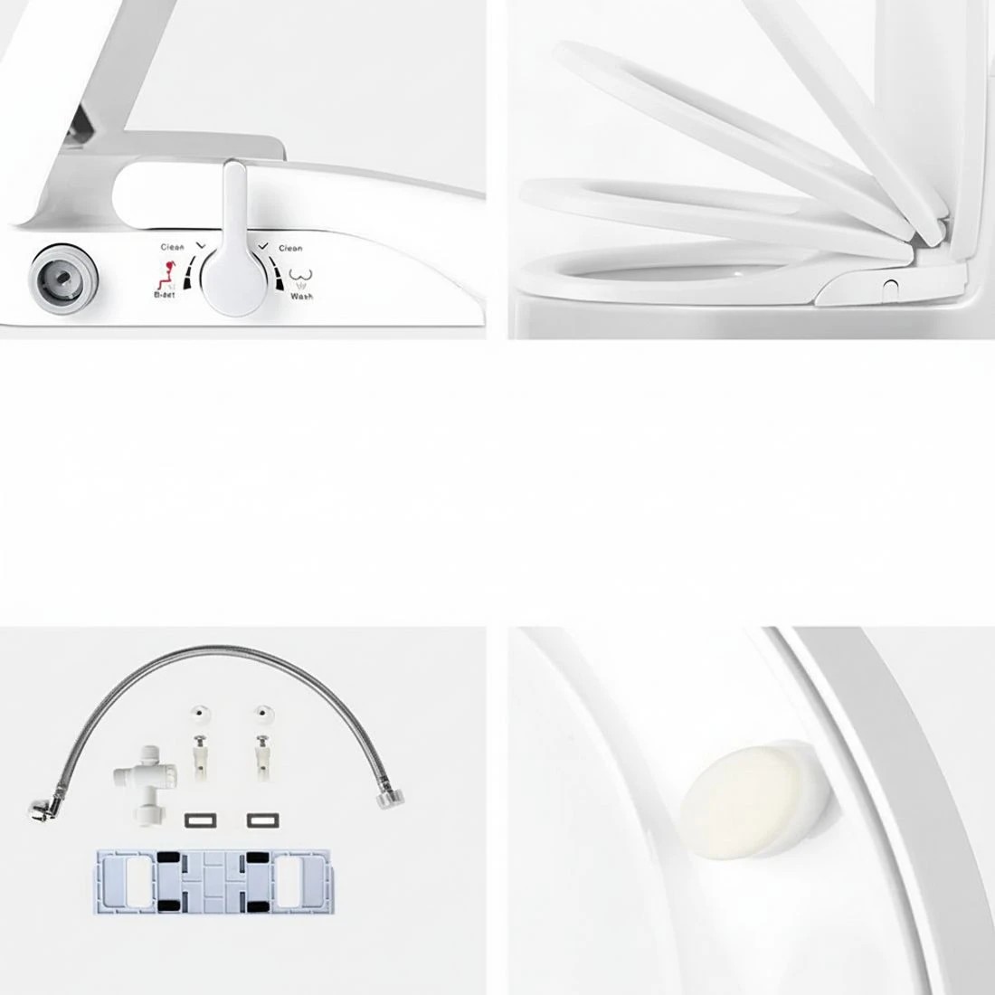 4 Cefito Non Electric Bidet Toilet Seat Cover Auto Water Spray Wash Knob - White, 4 of 7