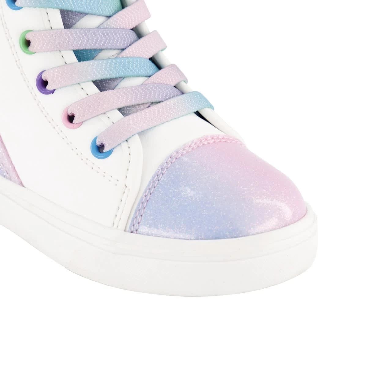 5 Junior Light Up High Top Shoes Rainbow, 5 of 6