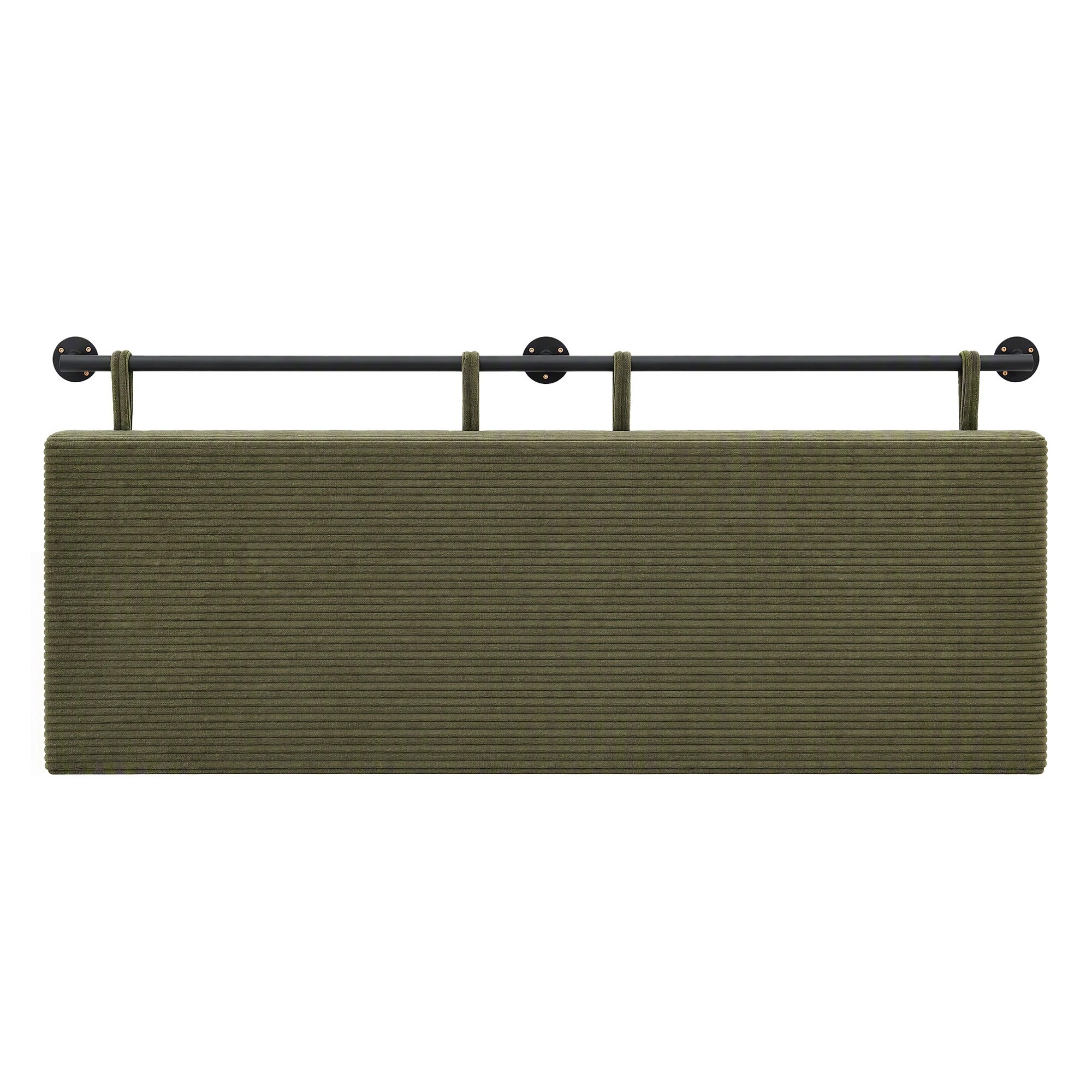 Artiss Wall Mounted Headboard Double Corduroy Upholstered Hanging Bed ...