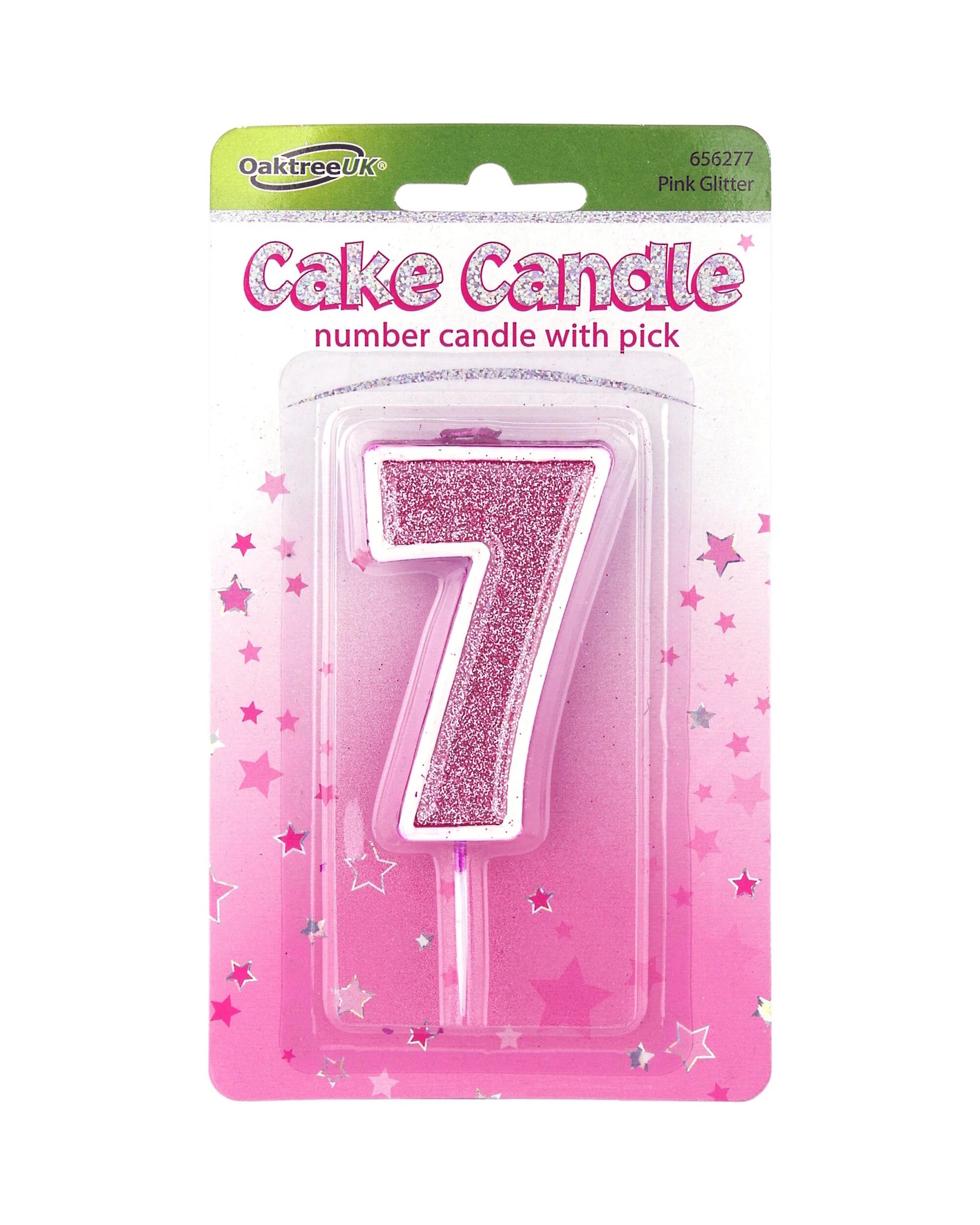 1 Alpen Sparkling Fizz Number 7 Candle - Pink, 1 of 1