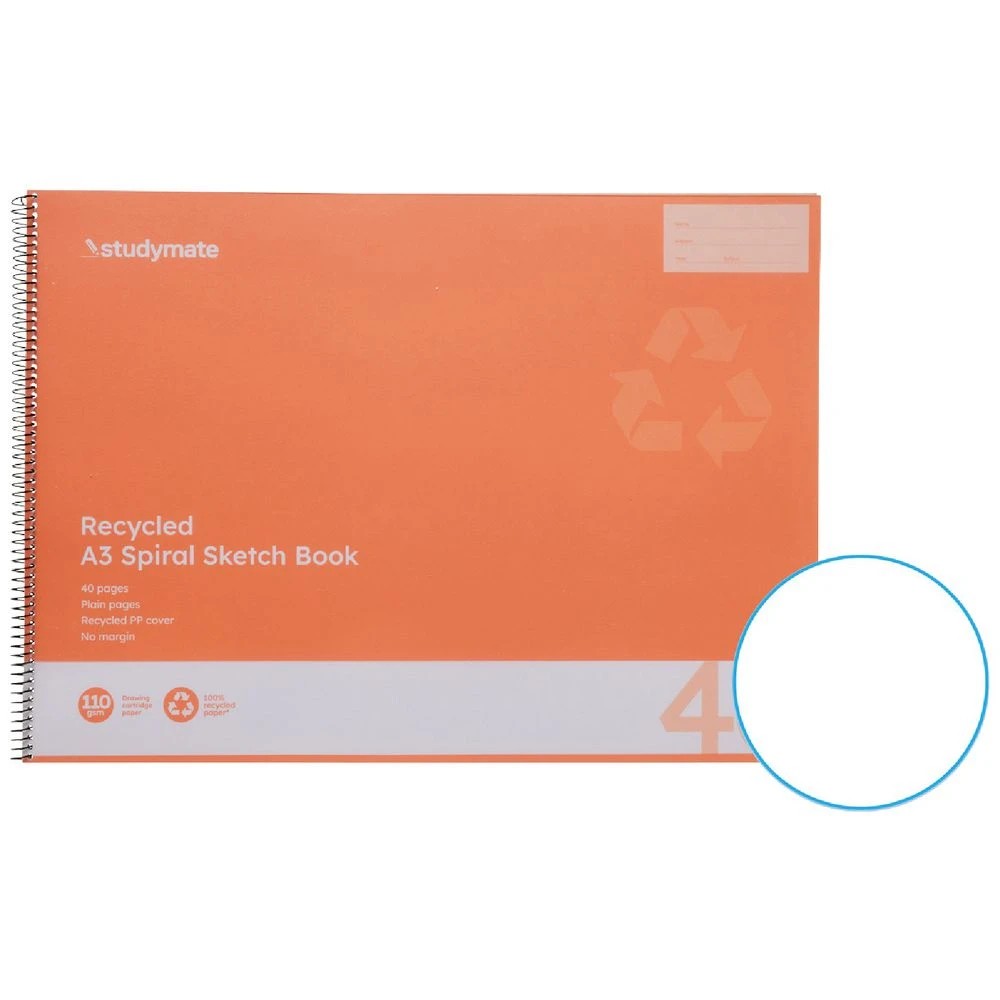 1 Studymate A3 Recycled Sketch Book Orange 40 Pages, 1 of 4