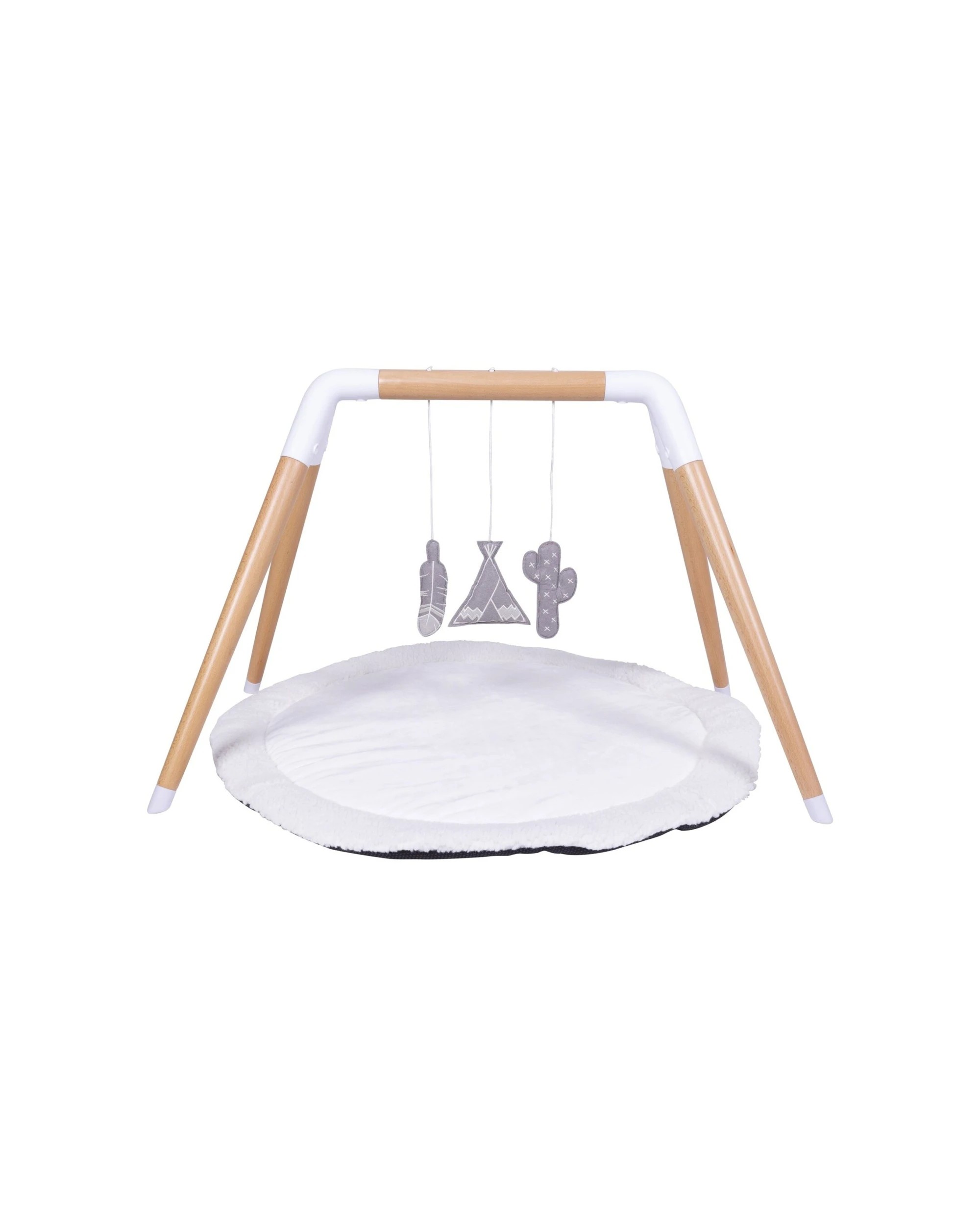 3 Childcare Zuri Play Gym Wooden With Soft Plush Mat 3 Removable Toys Birth - Multi, 3 of 4