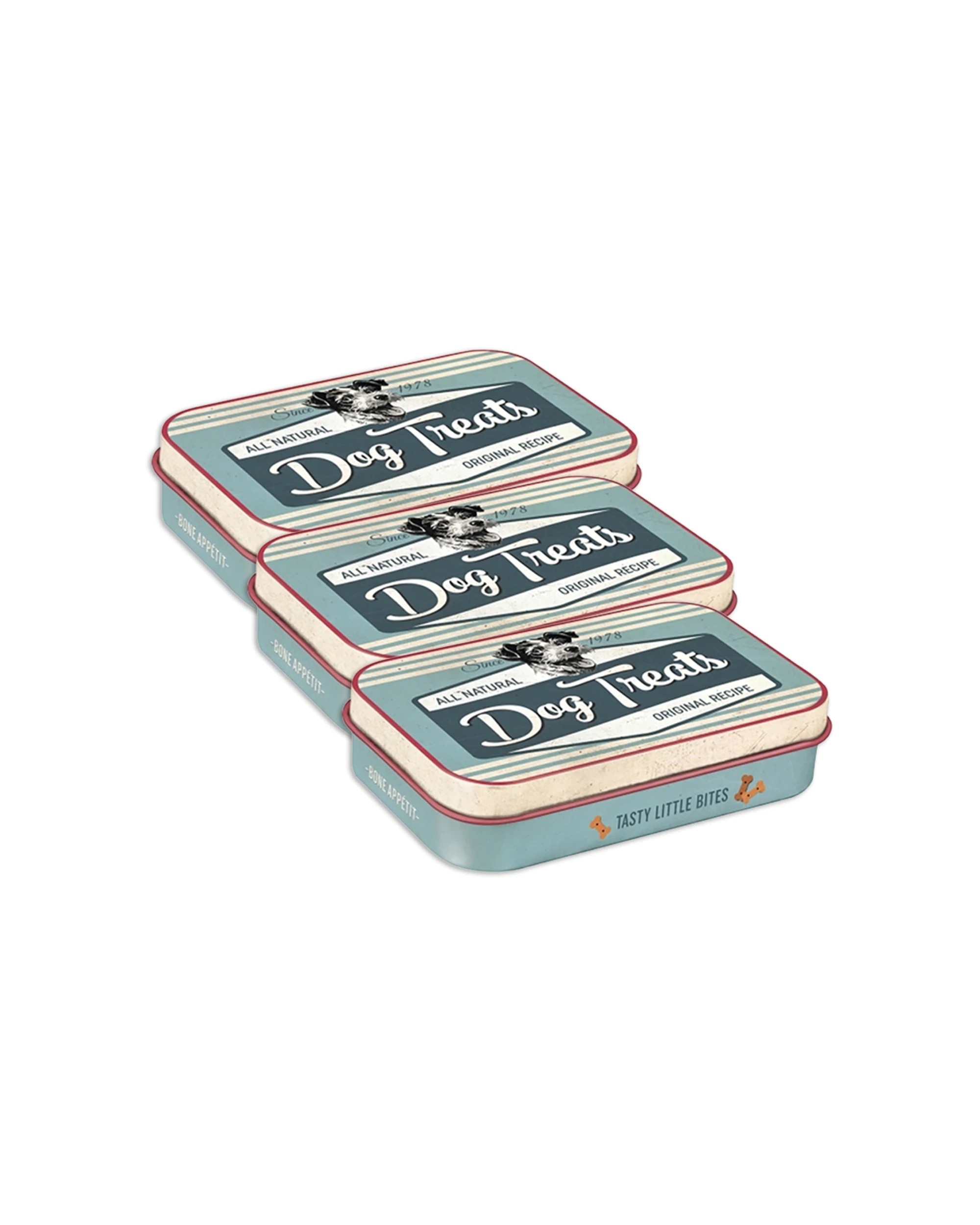 1 Nostalgic-Art 3PK Pet Treat Storage Box Metal Tin Box -  Dog Treats - Blue, 1 of 1