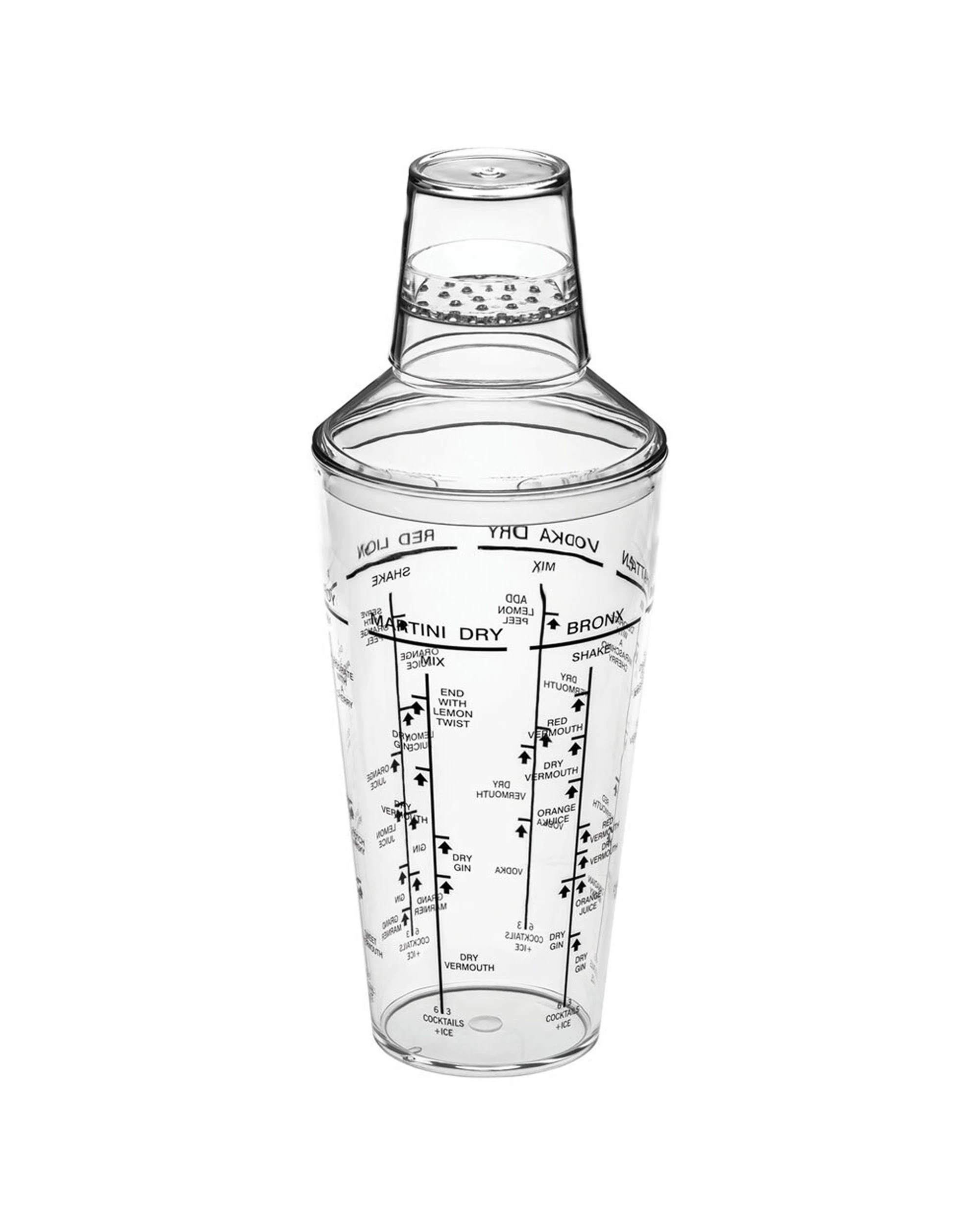 2 Avanti Acrylic Cocktail Shaker 700ml Built-in Strainer With Six Recipes - Clear, 2 of 3