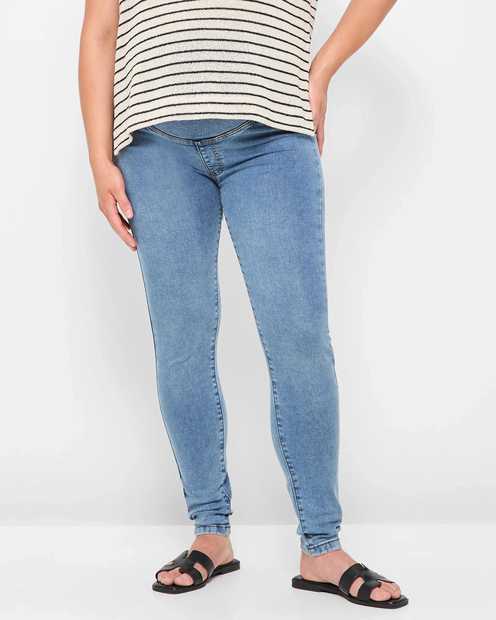 1 Target Maternity Over The Belly Denim Jeggings DAYBREAK BLUE, 1 of 5