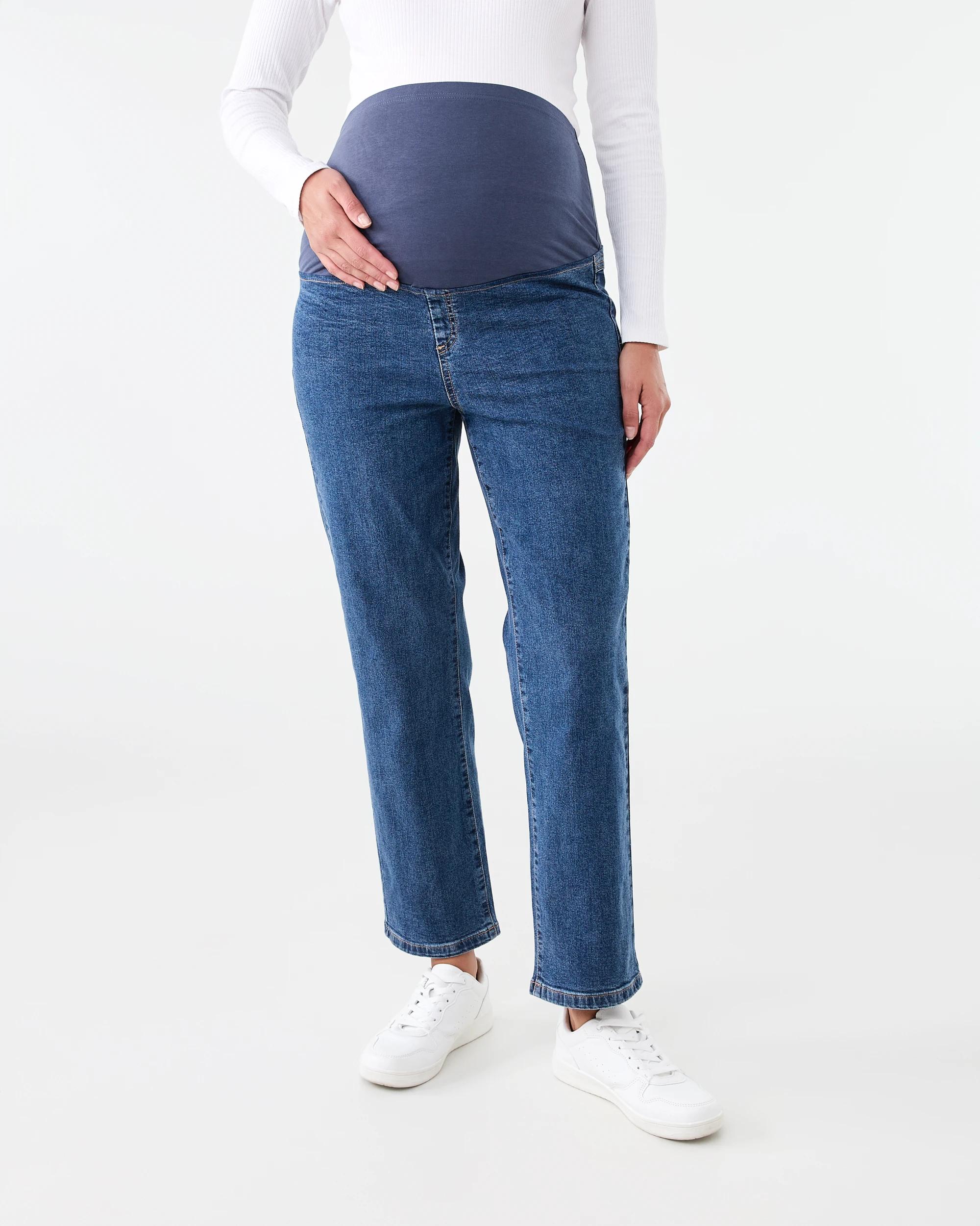 1 Maternity Wide Leg Jeans Mid Wash, 1 of 7