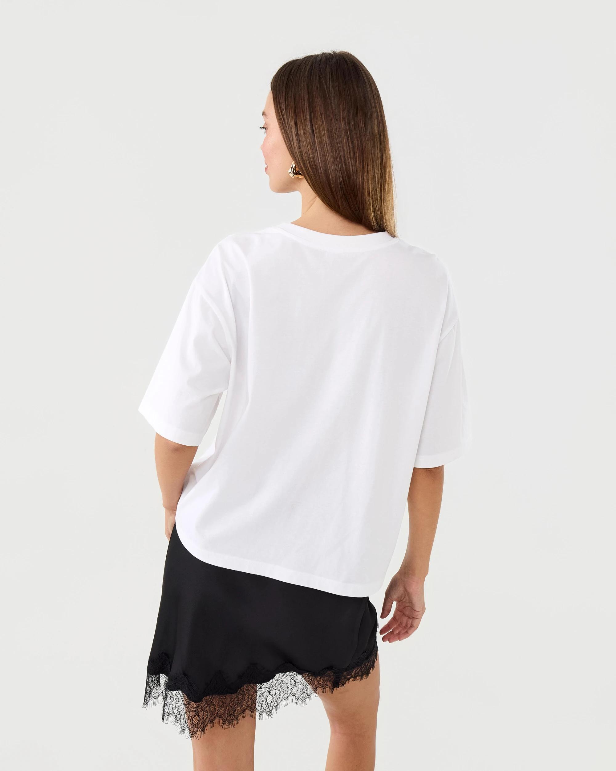 4 Short Sleeve Oversized Chopped T-shirt White, 4 of 6