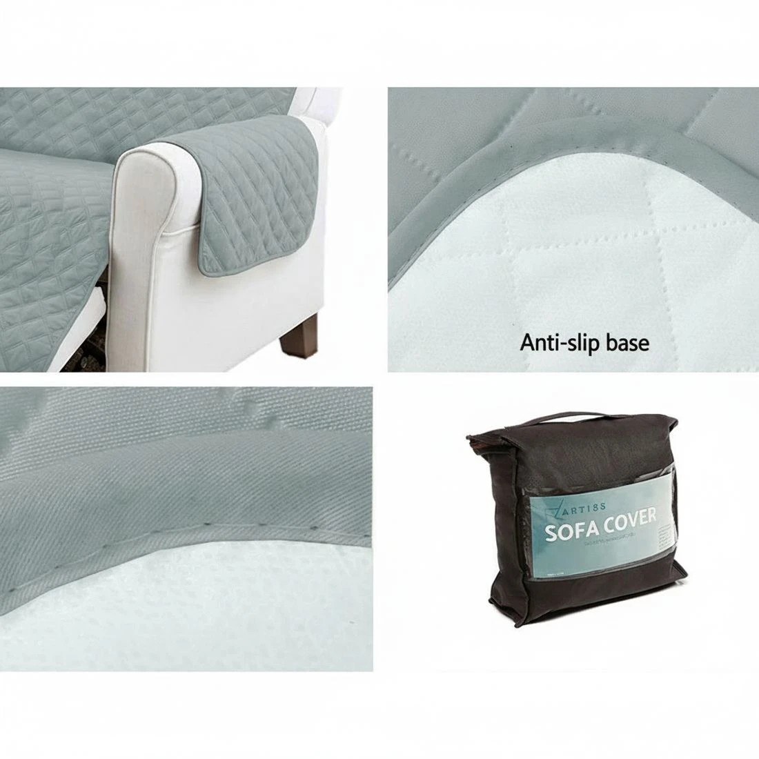 4 Artiss Sofa Cover Couch Covers 4 Seater 100% Water Resistant - Grey, 4 of 5