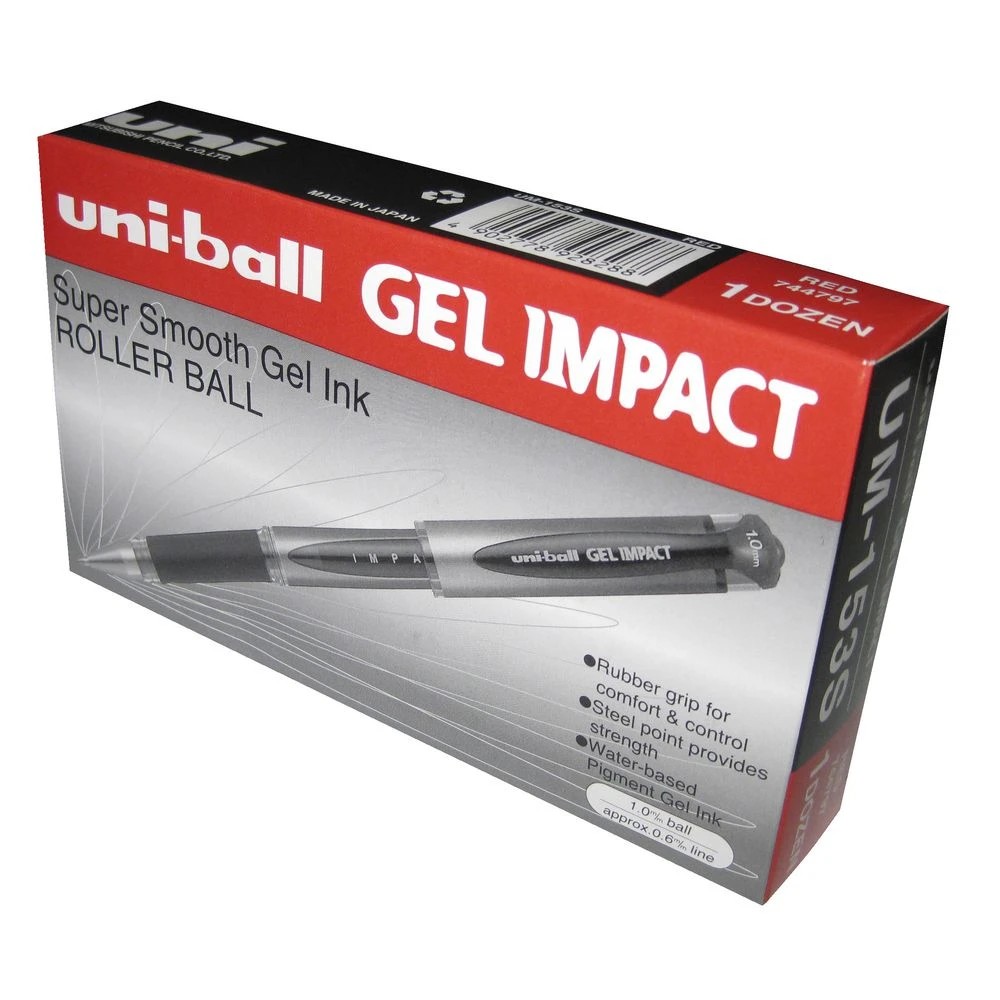 3 Uni-Ball Gel Impact Gel Pen 1mm Red 12 Pack, 3 of 4