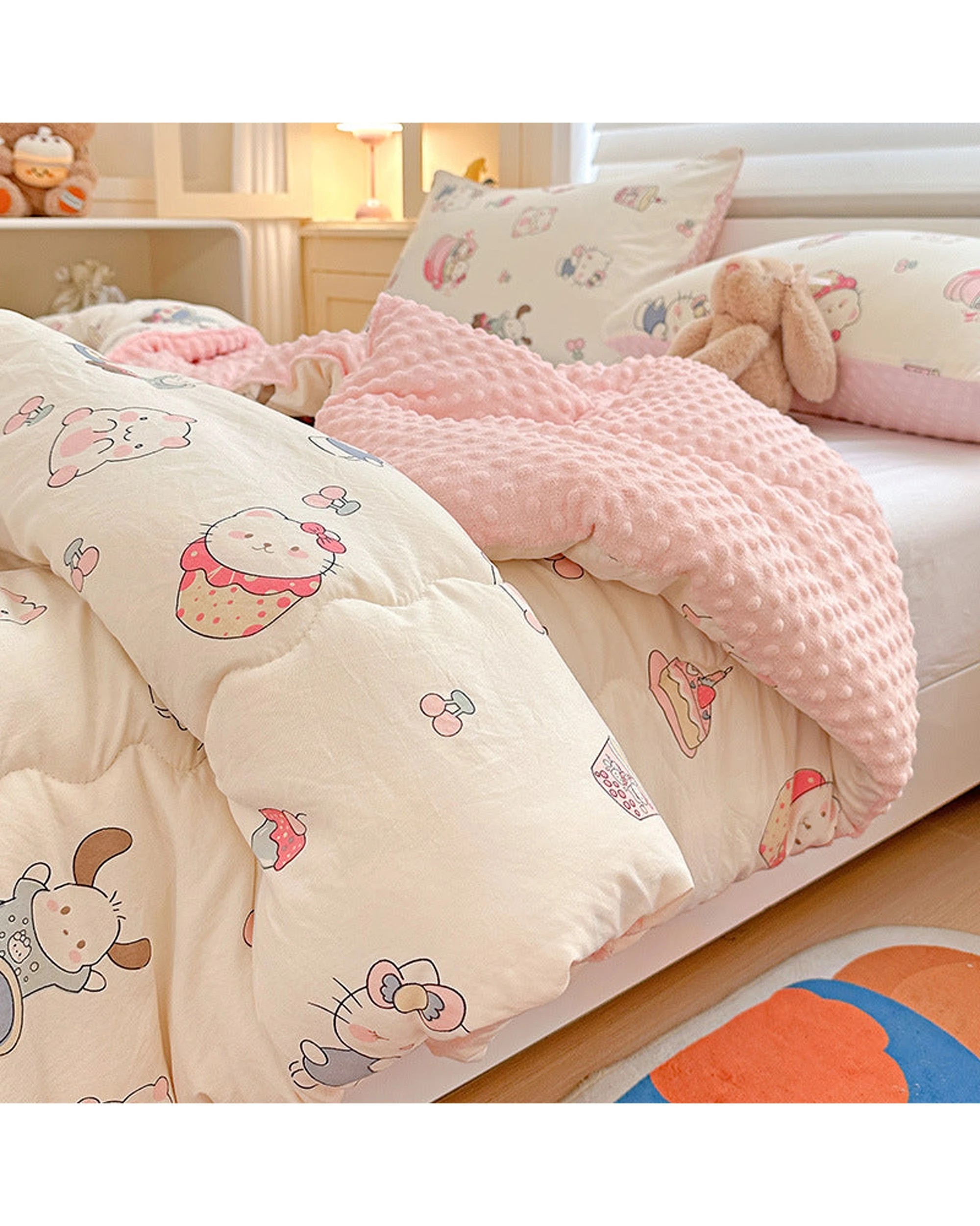 4 Cotton More Warm Cats Pattern Plush Blanket Comforter 200x230cm - Multi, 4 of 7