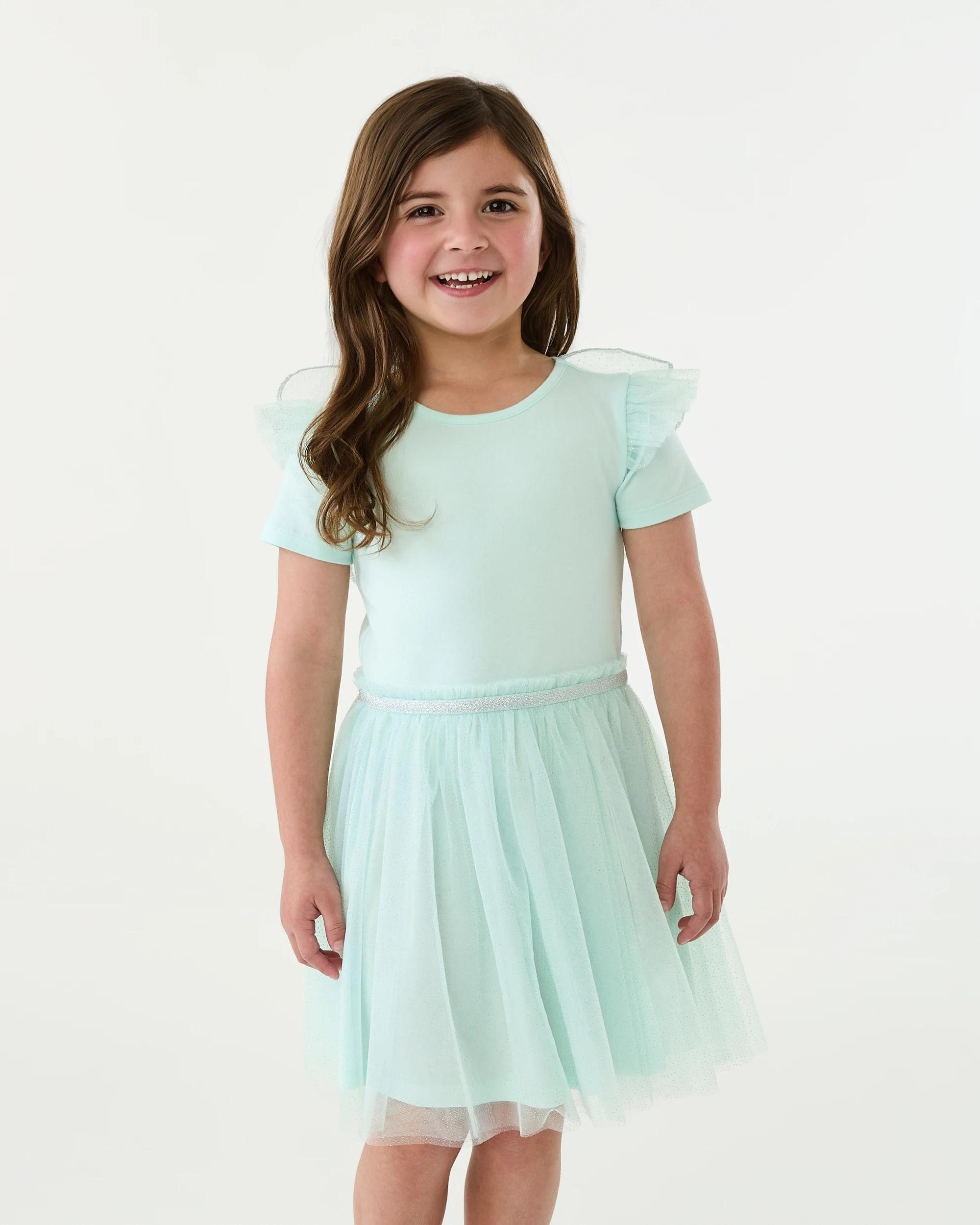 1 Frill Wing Tutu Dress Sea Green, 1 of 7