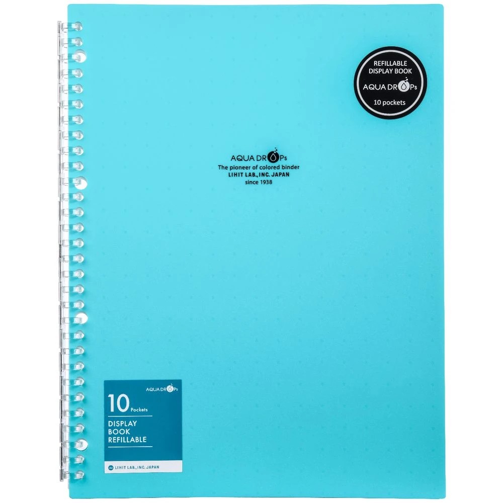 2 Aqua Drops Refillable Display Book A4 10 Pockets Vivid Teal, 2 of 4