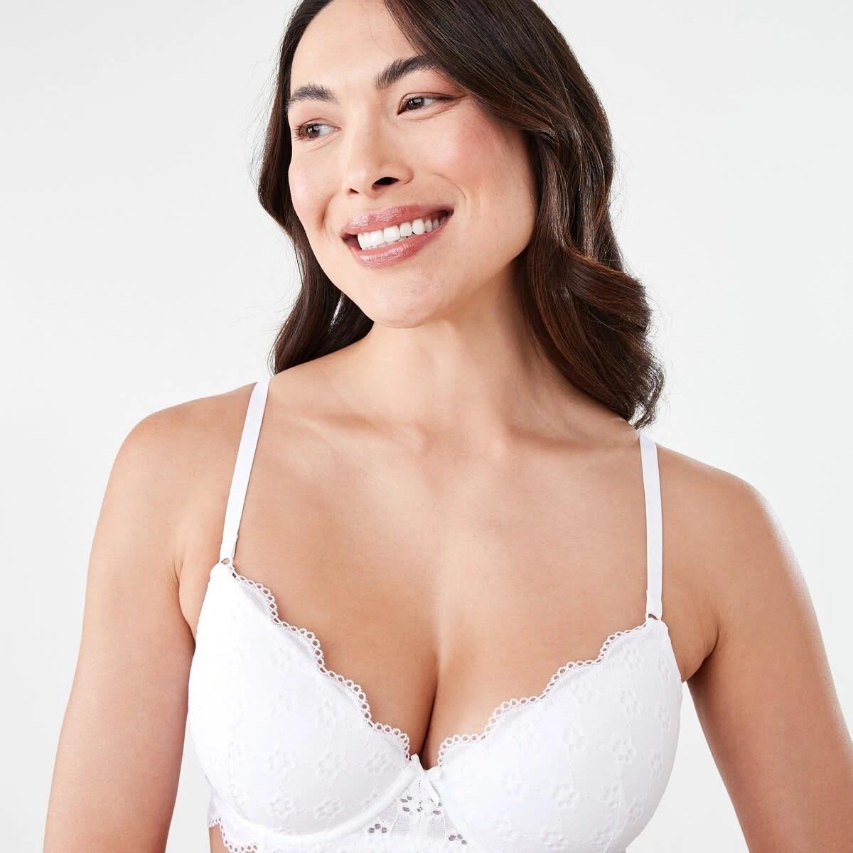 4 Co-ordinated Broderie T-shirt Bra WHITE, 4 of 6