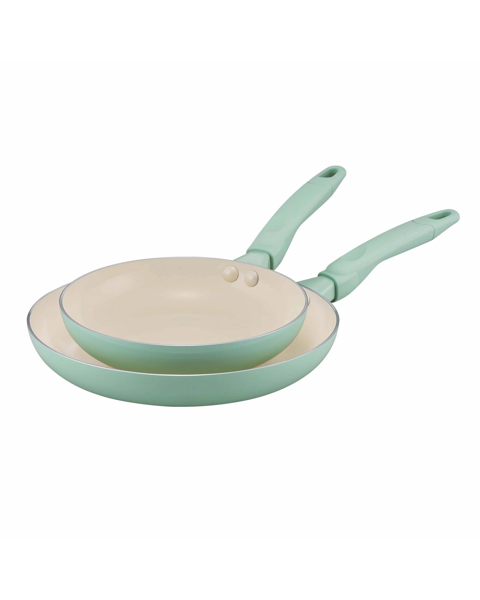 1 RACO SmartStart Ceramic Nonstick Induction Twin Pack Frypans 22/28cm Lichen - Green, 1 of 2