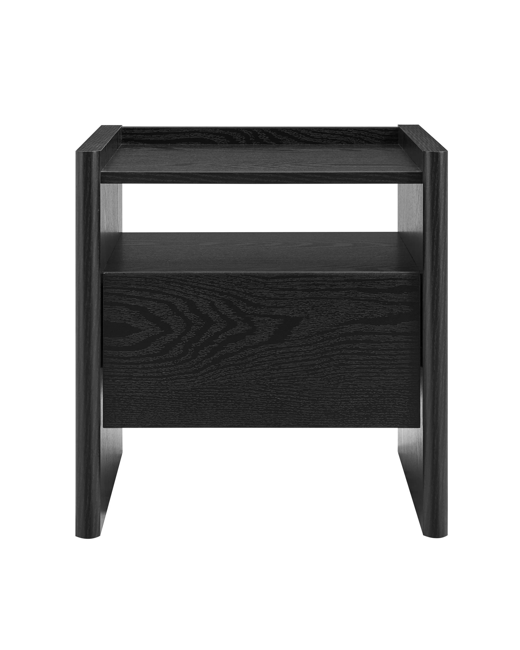 3 Kodu Bedside Unit Nightstand Side Table 1 Drawer - Black, 3 of 9