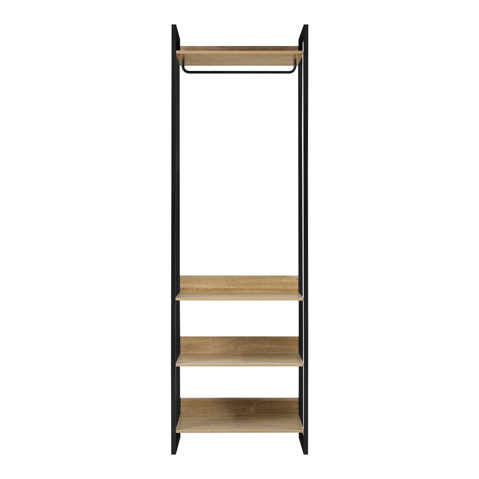 6 Oikiture Clothes Rack Open Wardrobe Garment Coat 4 Shelves Hanging Rail Metal
 - Natural, 6 of 10