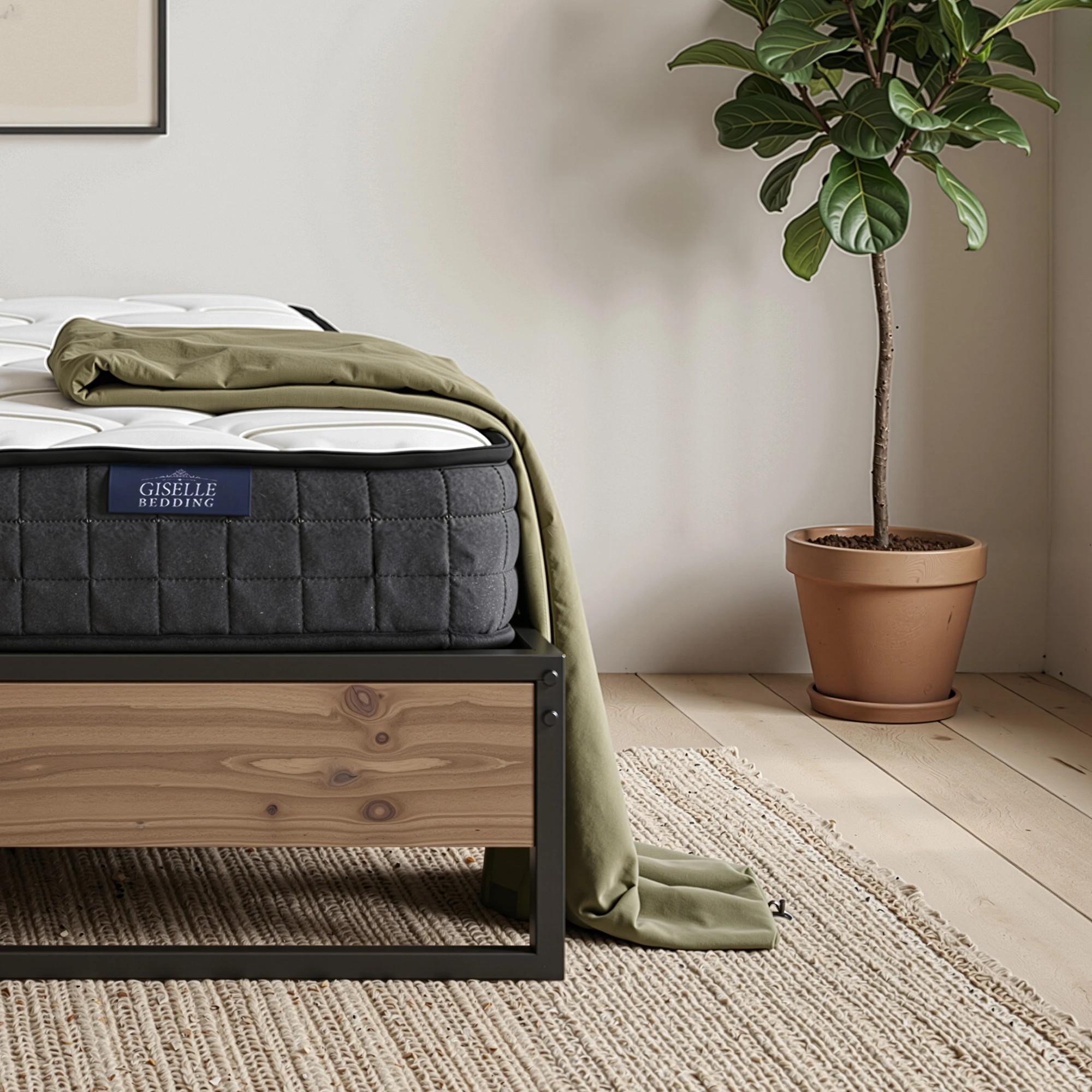 4 Giselle Double Mattress 16cm and Artiss Metal Bed Frame Set for Guest Rooms Studios - Double Bed - Multi, 4 of 9