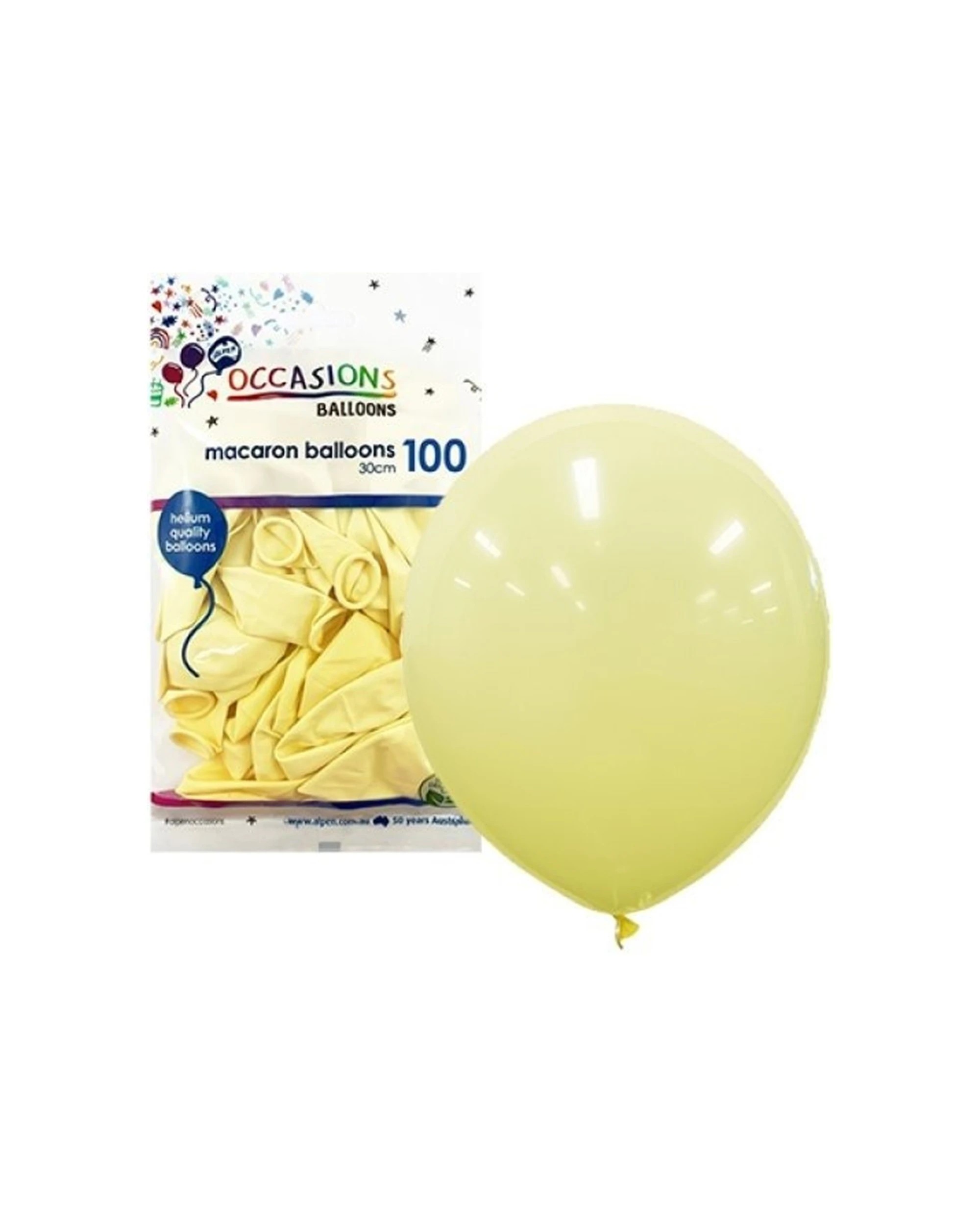 1 Alpen 100pc Latex Balloons Event Decoration Metallic 30cm Pastel Lemon - Yellow, 1 of 1