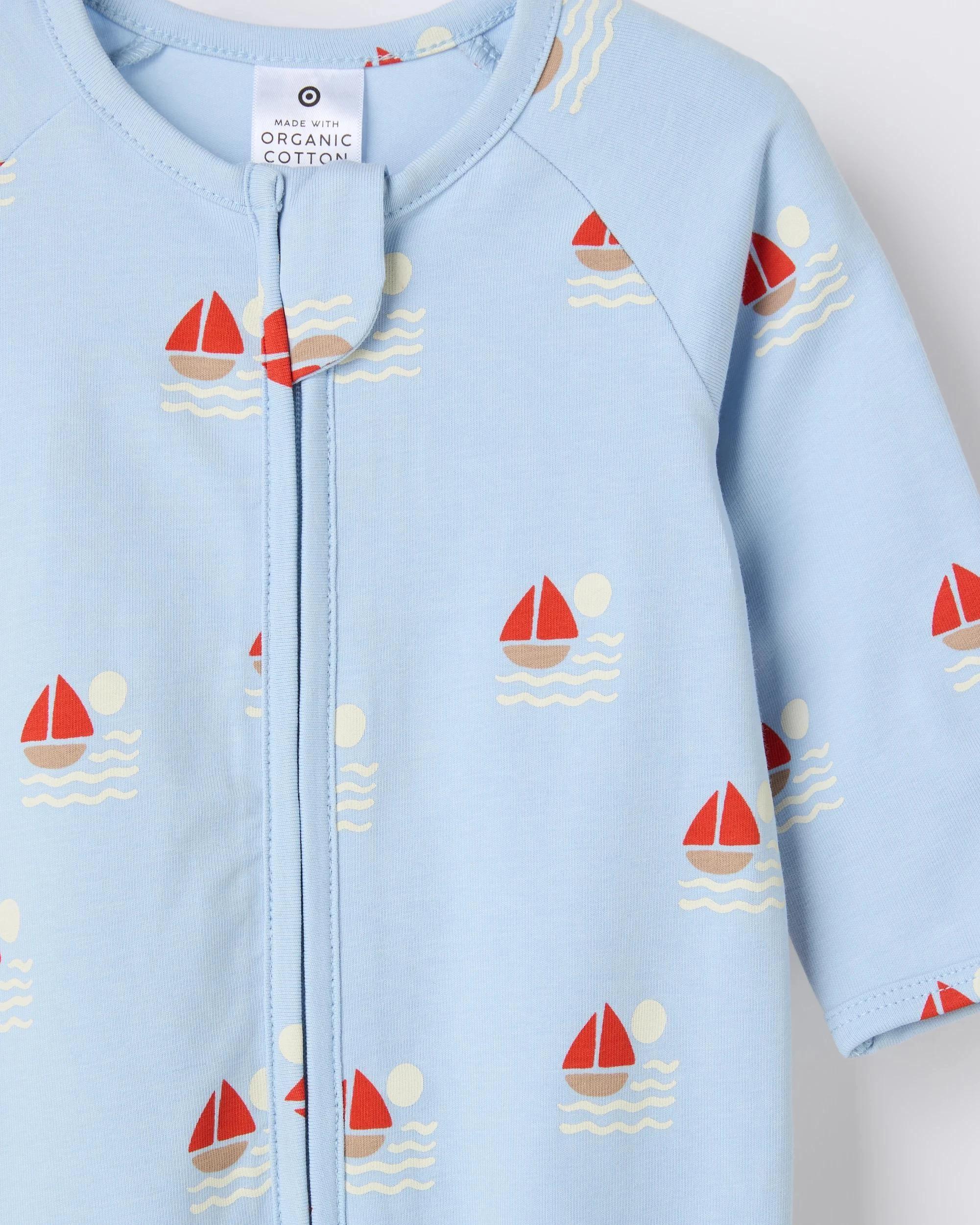 2 Target Baby Baby Organic Cotton Footless Coverall SAIL BOATS, 2 of 2