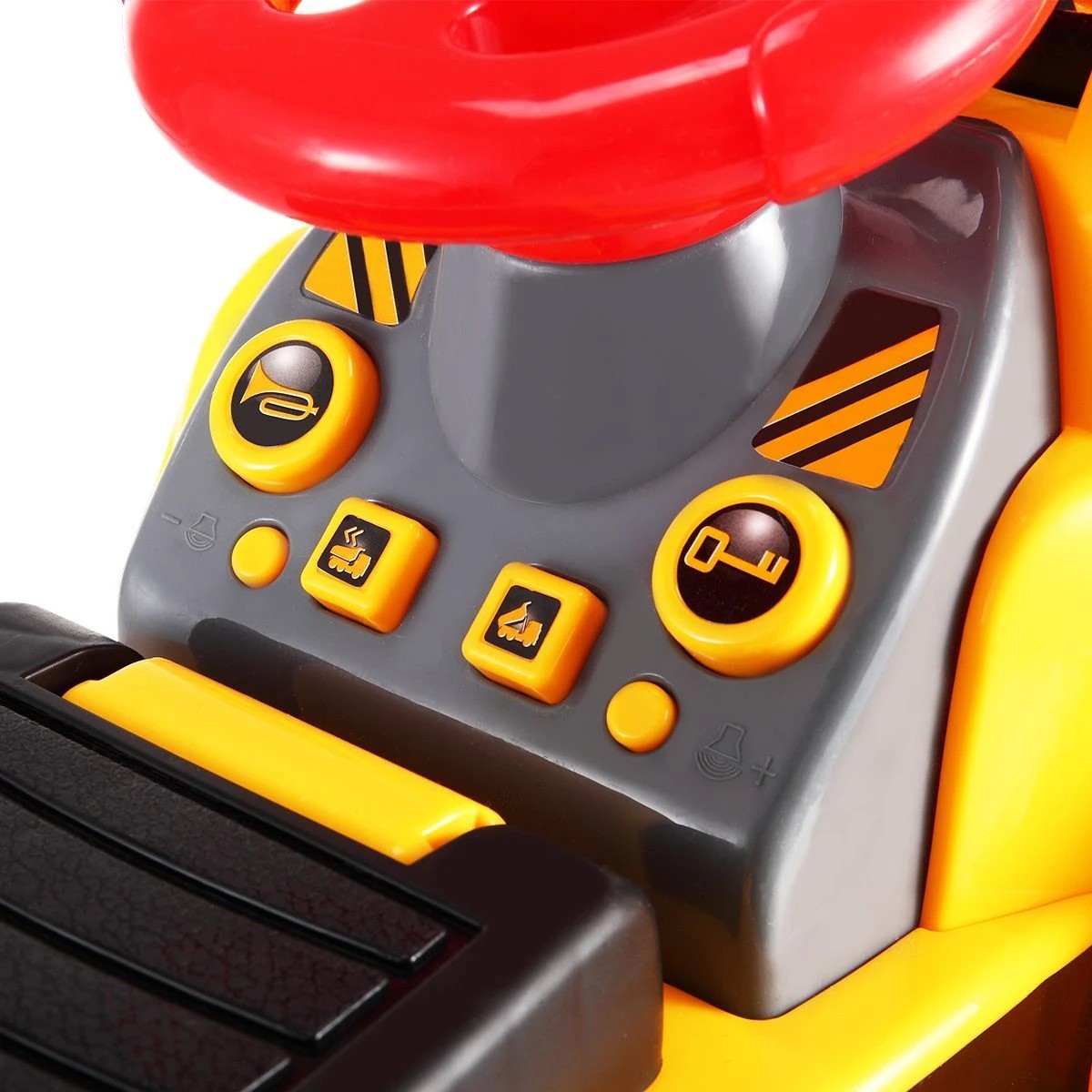 6 AUSWAY 6V Kids Ride On Car Bulldozer Pretend Play with Helmet, 6 of 8