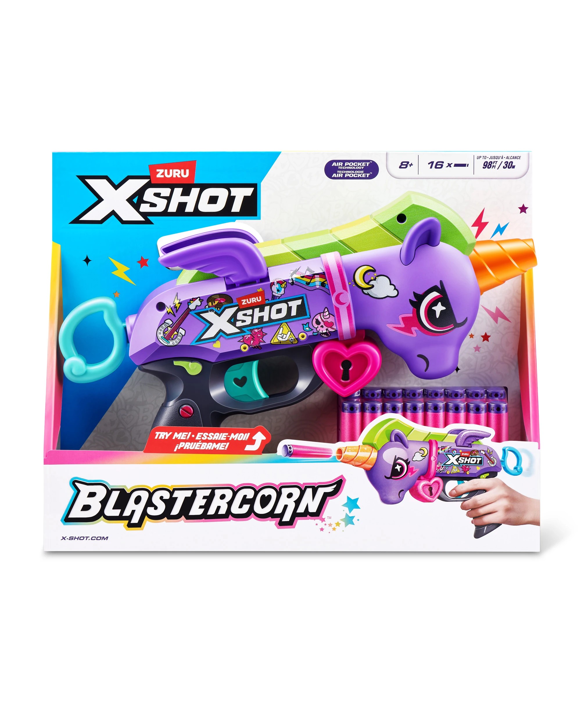 2 Xshot Purple Blastercorn (16 Darts) By Zuru - Purple, 2 of 6