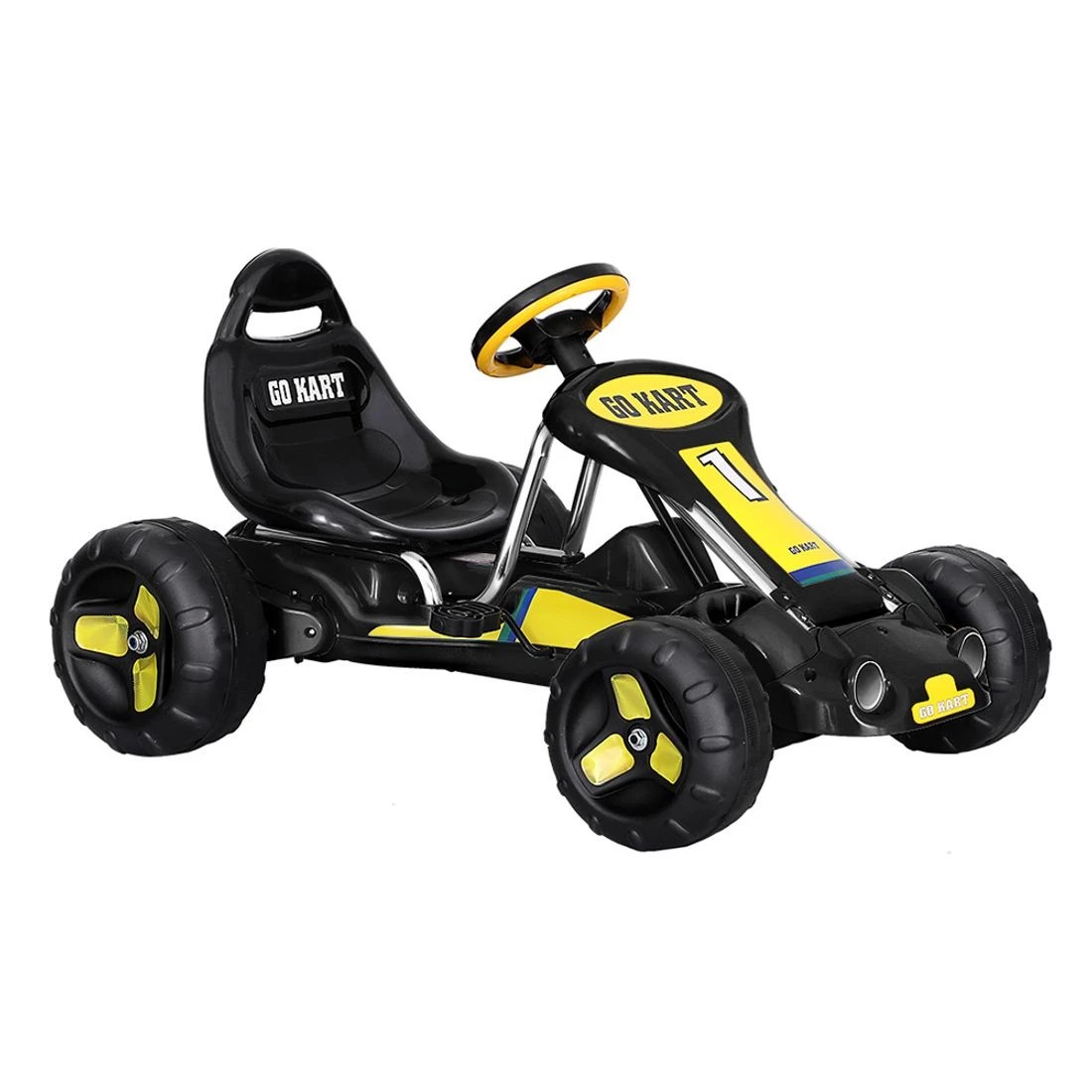 1 Rigo Kids Pedal Go Kart Ride On Toys Racing Car Plastic Tyre - Black, 1 of 5