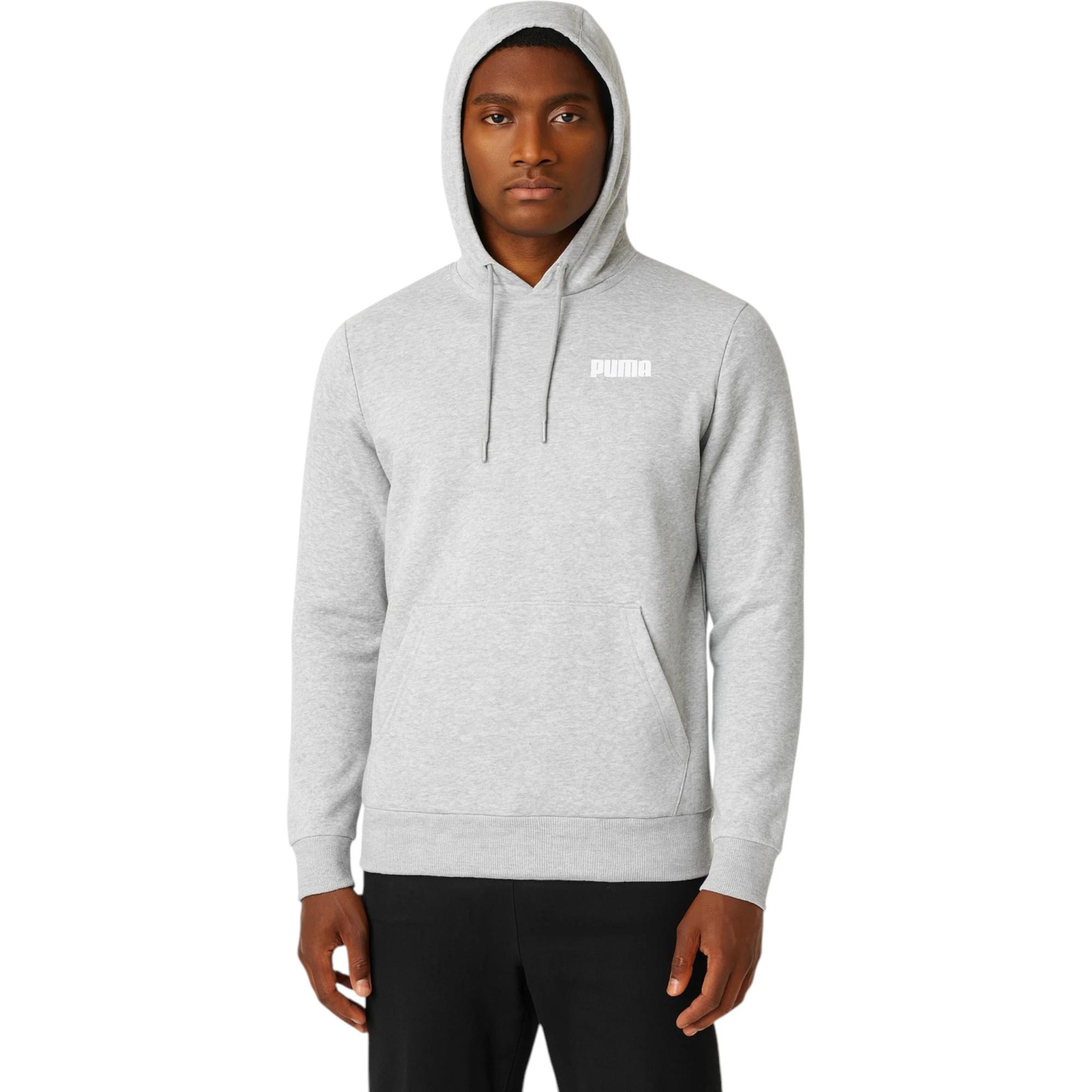 1 Puma Mens Essentials Small Logo Hoodie Light Grey Heather GREY, 1 of 9
