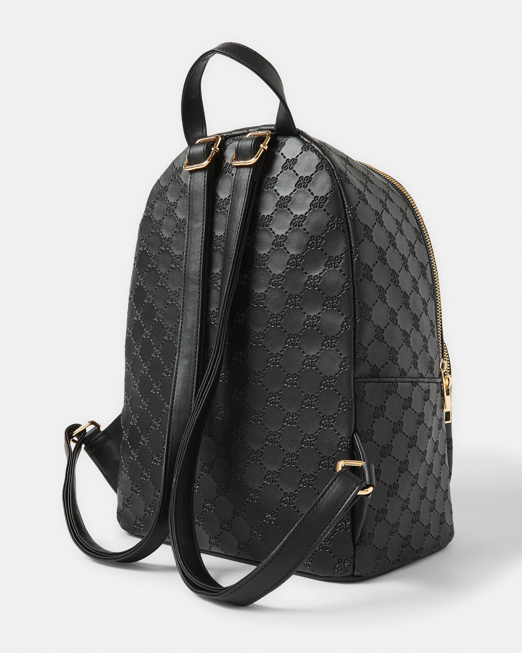 3 Embossed Backpack - Brown Monogram, 3 of 7