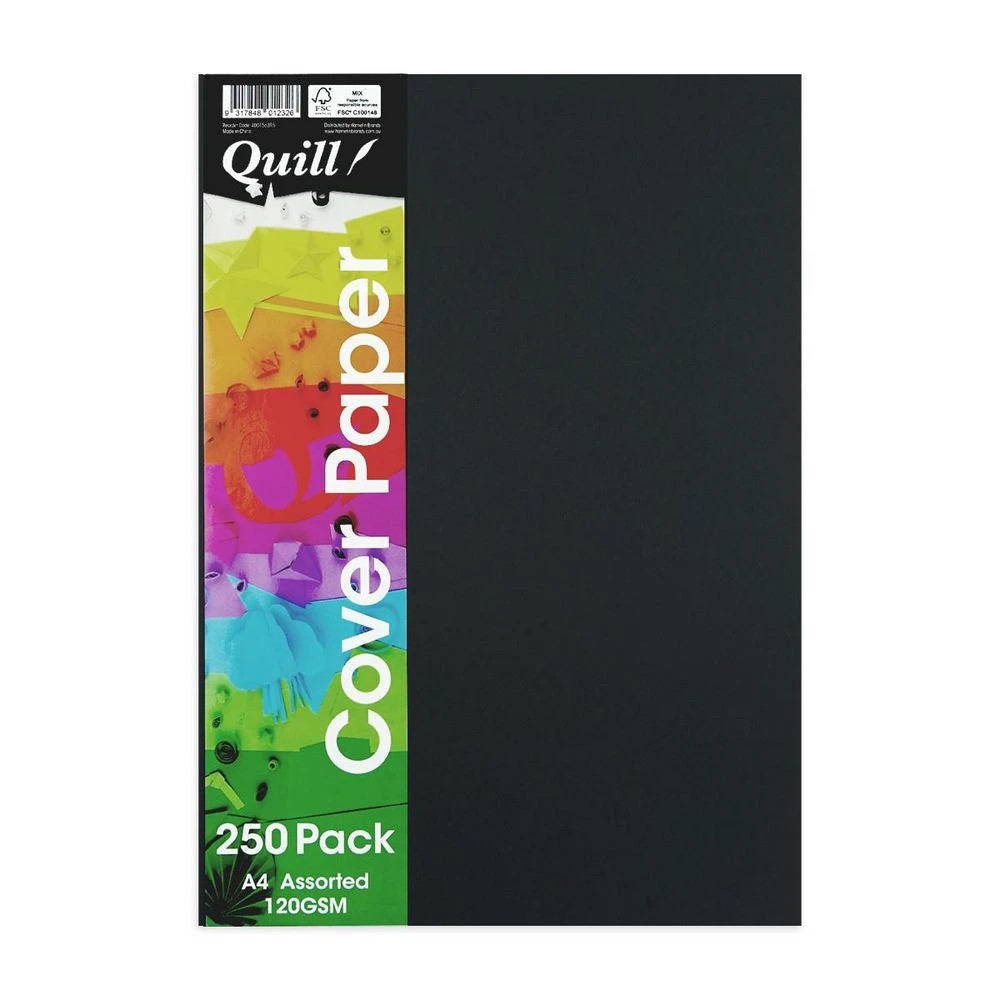 2 Quill A4 120gsm School Cover Paper Assorted 250 Pack, 2 of 2