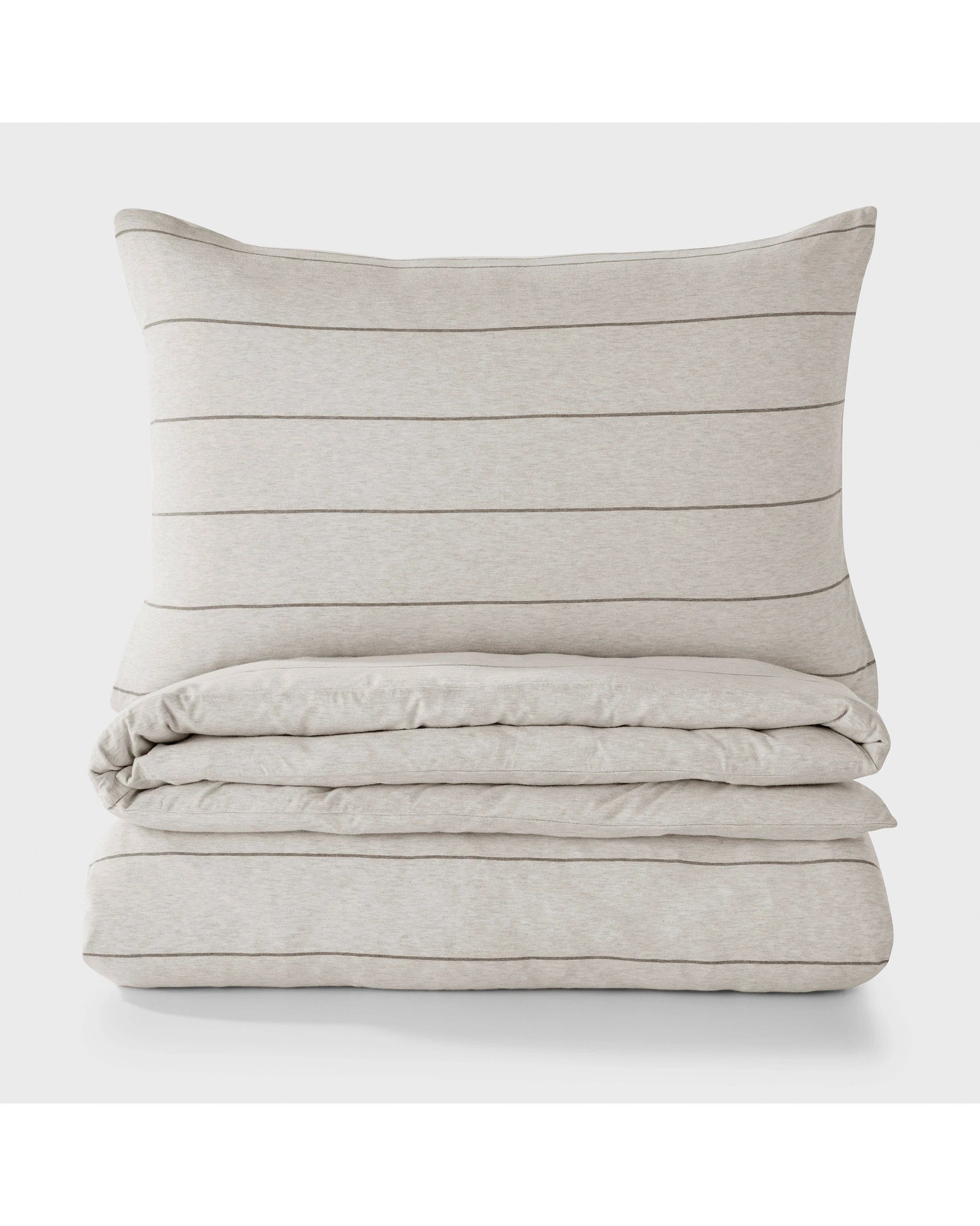 5 Dreamaker Jersey Luxe 100% Cotton Reversible Quilt Cover Set Charcoal - Single Bed - Oatmeal, 5 of 10
